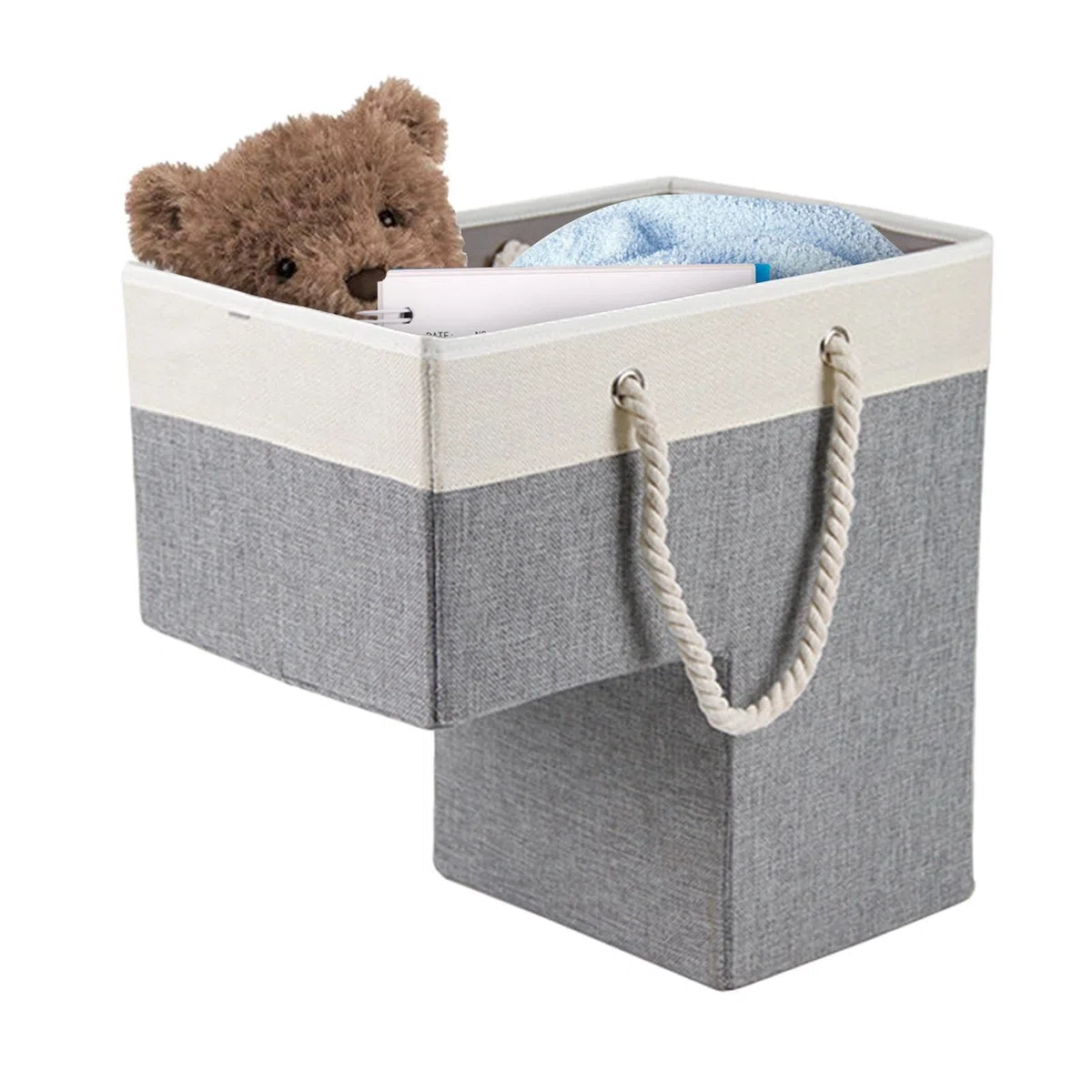 Cesto Di Stoccaggio Delle Scale-Cestino Organizzatore A Forma Di L Pieghevole, Design A Manico | Box Di Stoccaggio Delle Scale Robusto, Soluzione Di Declactory Home, Perfetta Per Le Forniture Per
