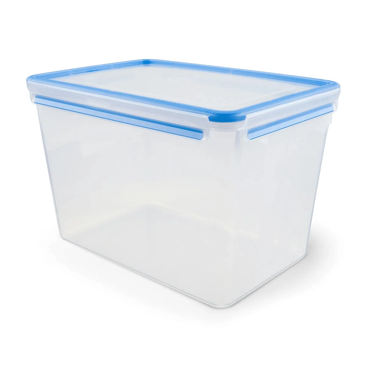 Emsa 508549 Contenitore per alimenti rettangolare con coperchio, 10,6 litri, trasparente / blu, Clip & Chiudi