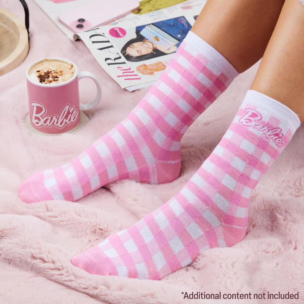 Barbie Set regalo tazza e polpaccio, per donne e ragazze, carino, tazza ceramica 312 ml, calzini morbidi per fidanzata o moglie, regali compleanno