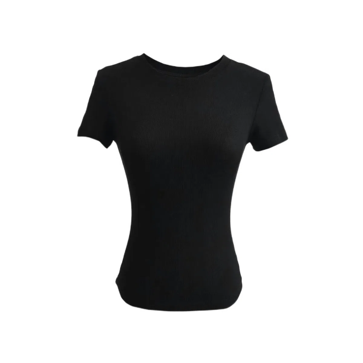 T-Shirt a Maniche Corte Attillata con Scollo Tondo Europeo e Americano da Donna, Top Corto Esterno Elasticizzato Versatile di Base