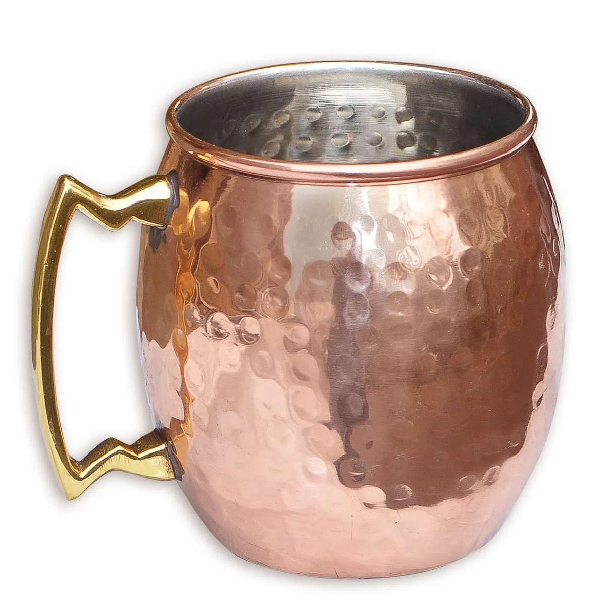 Boccali in rame per moscow mule, capienza 560 ml, set da 4 pezzi, interno in nichel battuto di ottima qualità