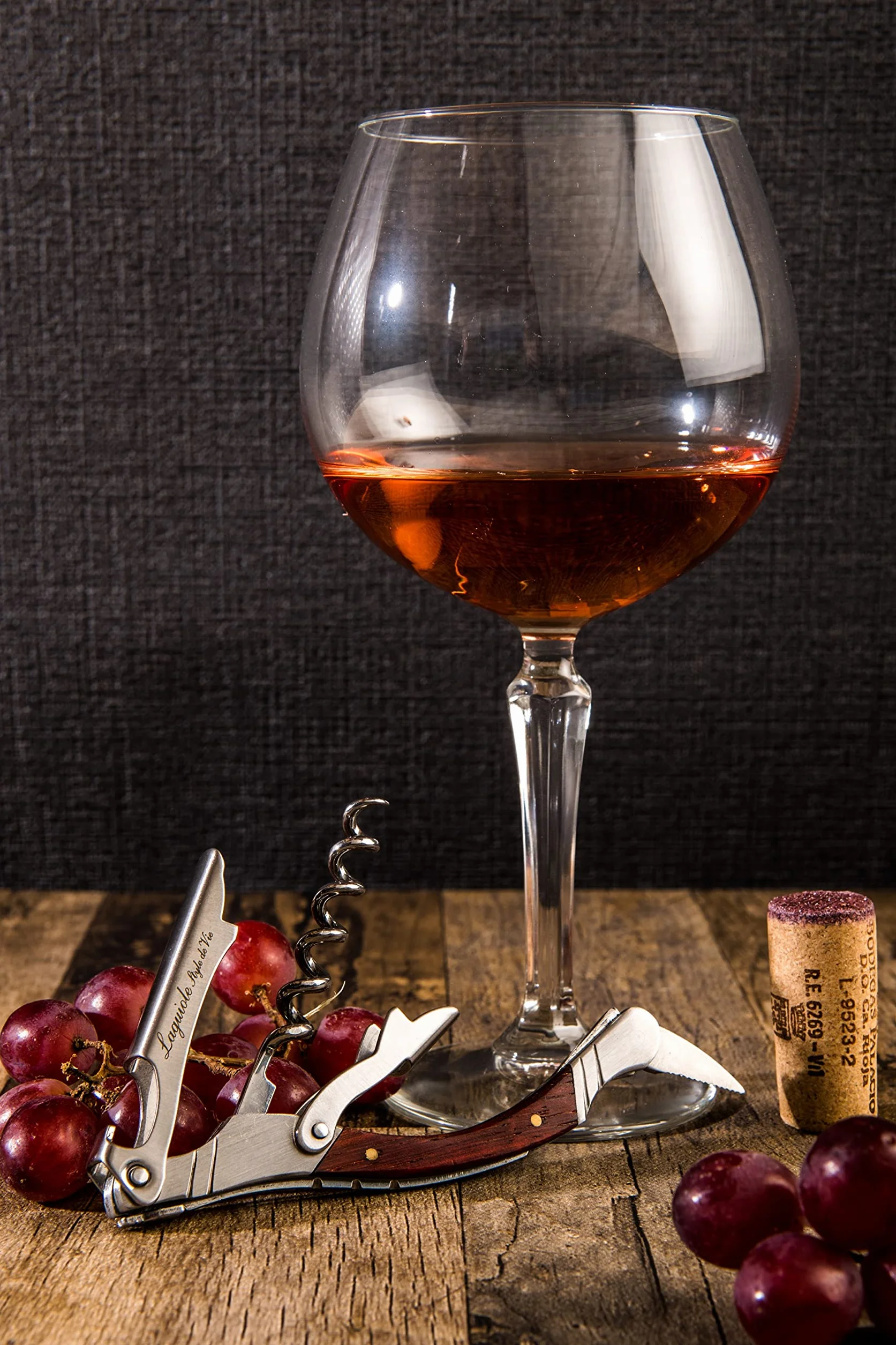 Laguiole Style de Vie cavatappi, apribottiglie con taglierina, sommelier, in Legno Pakka