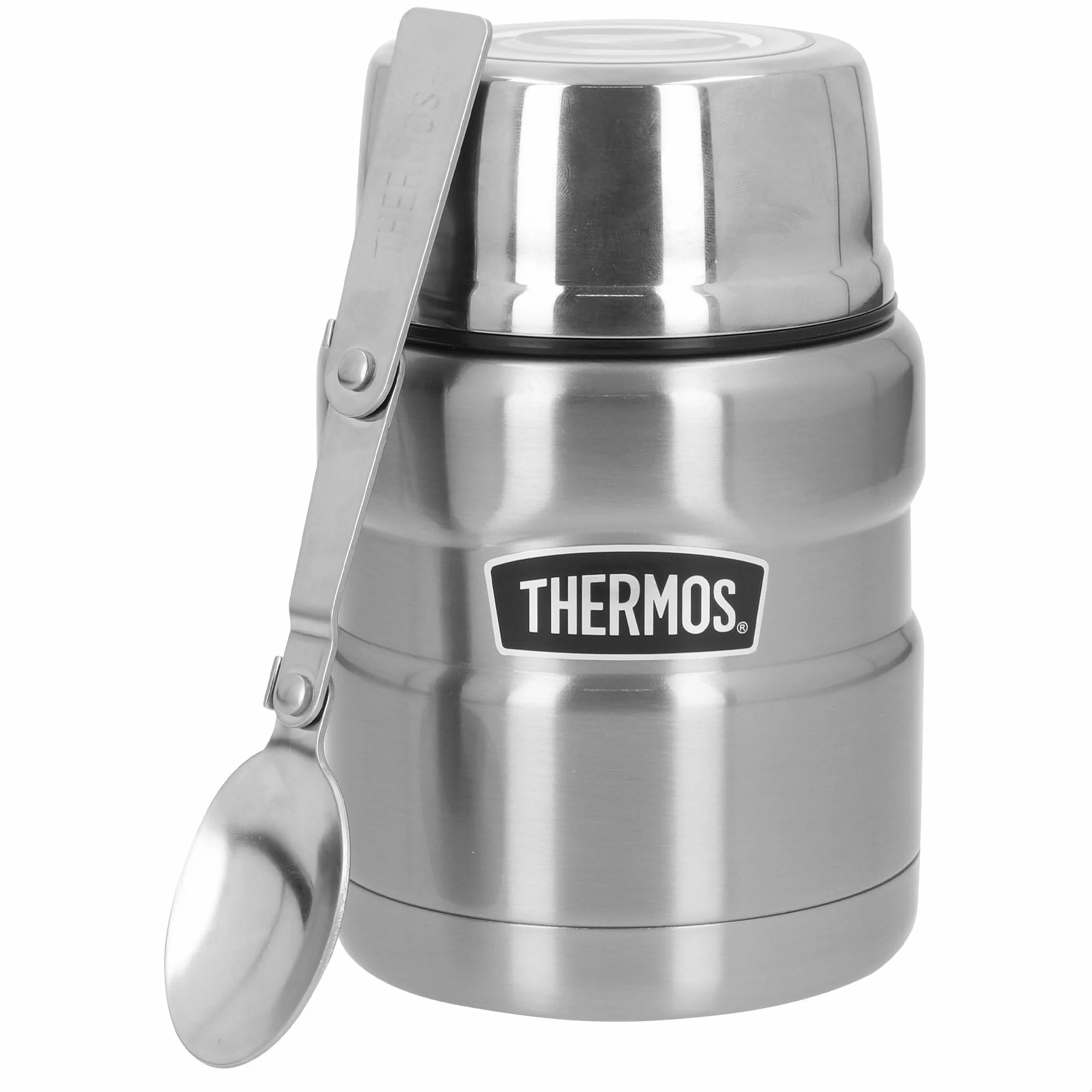 Thermos Stainless King Food Jar 470 ml, Contenitore Termico in Acciaio Inox con Cucchiaio, 9 h caldo/14 h Freddo, Assolutamente ermetico per zuppa, Cereali, stufato