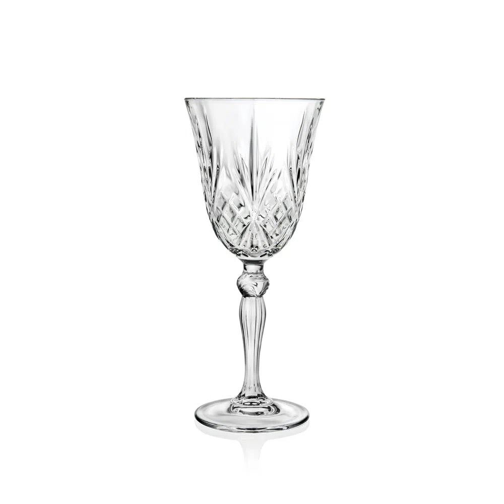 RCR Cristalleria Italiana S.p.a. Linea Melodia | Calici da Acqua Vino Rosso e Bianco in Vetro Bicchieri Moderni Set 6 Biccheri di Cristallo da 27 Cl