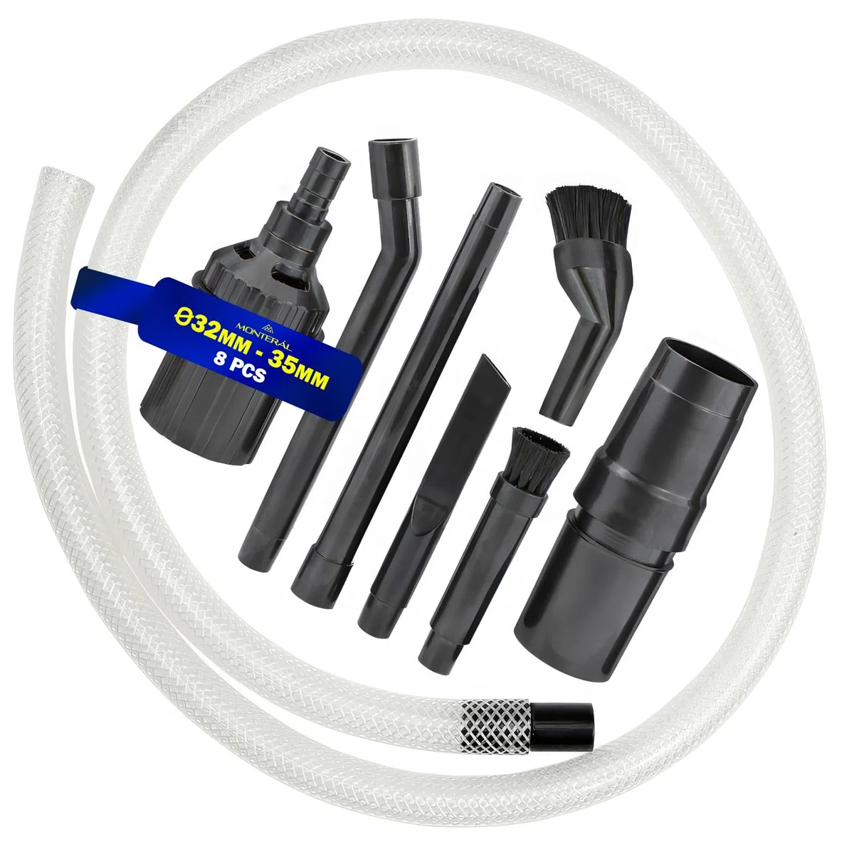 MONTERAL Set di 8 Beccuccio Aspirapolvere per i Diametri 32 mm e 35 mm - Garanzia di 10 Anni