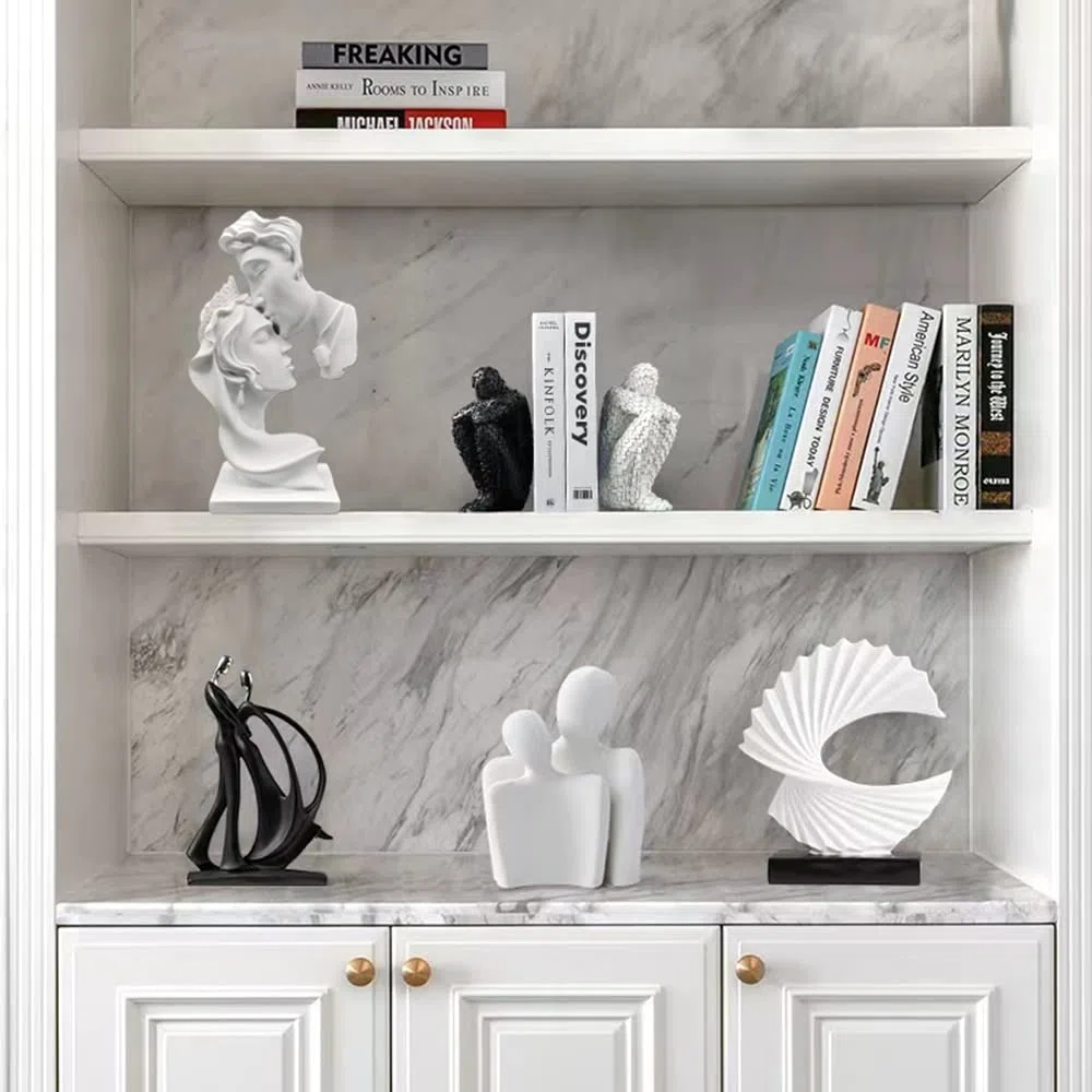 Statua Bacio d'Amore, Statue Decorative, Figure Decorative, Statuette Decorative Casa, Soggiorno Decorativo Moderno da Appoggiare, Scultura Astratta in Poliresina, Idea Regalo
