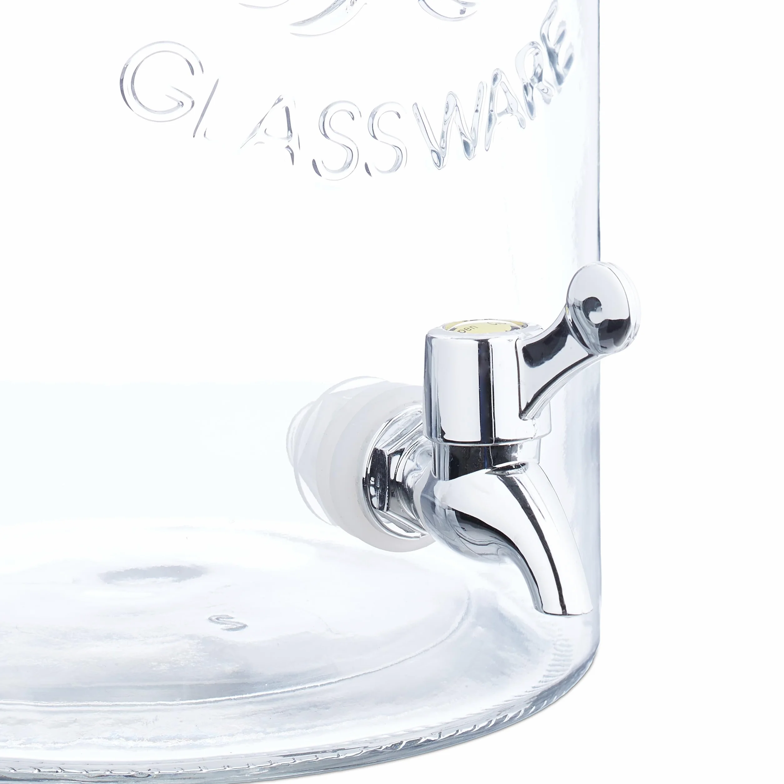 Relaxdays Dispenser in Vetro per Bevande, Erogatore da 5 L con Rubinetto e Coperchio, Distributore Acqua, Bibite e Drink