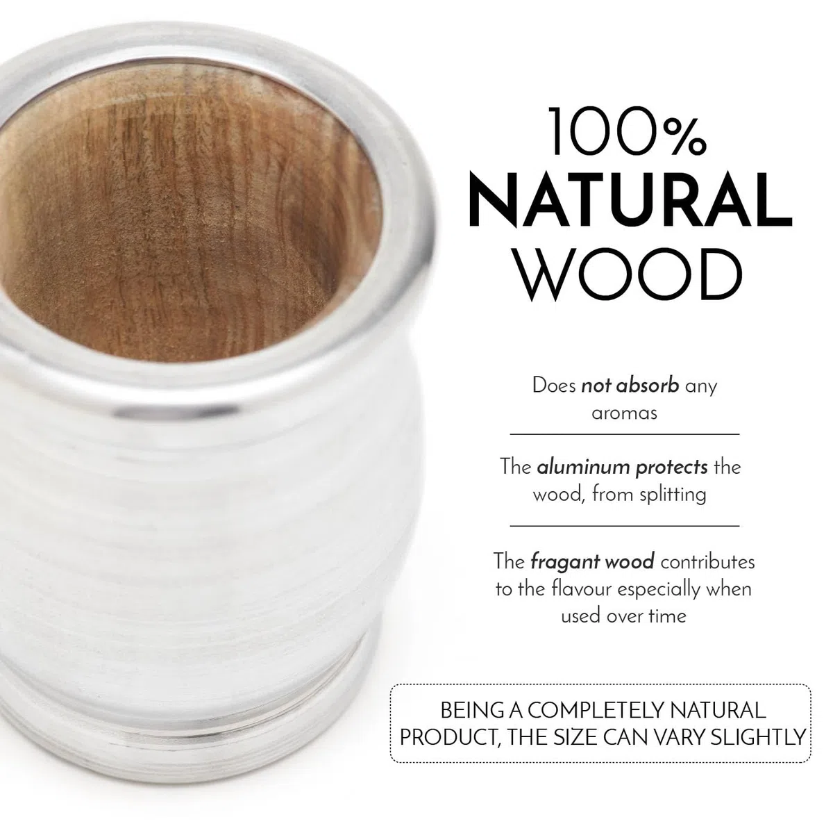 BALIBETOV Mate Argentino Set Legno Yerba Mate - Palo Santo Tradizionale Avvolto in Alluminio (Tazza Mate) con Bombilla (Paglia Yerba Mate) (Alluminio)