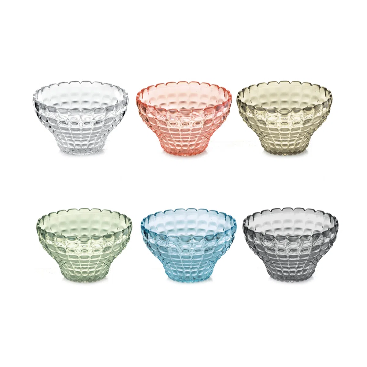 Guzzini - Tiffany, Set di 6 Coppette, Ciotoline in Plastica - Multicolore, Ø 24,5 x h13 cm - 22580152