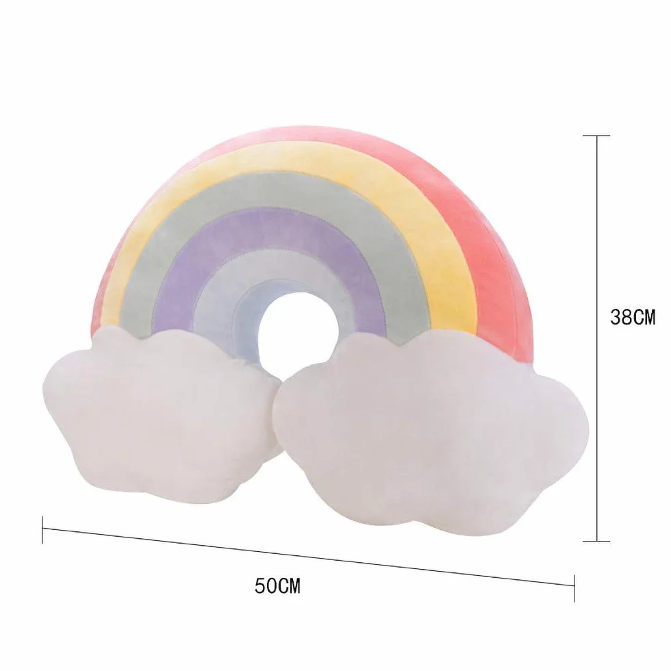 Nicole Knupfer Cuscino Arcobaleno Corona Con Nuvole Cuscino Letto Bambina Divano Divano Sedie Cuscino Per Auto Casa Ufficio Decorazione (Rosa Arcobaleno)