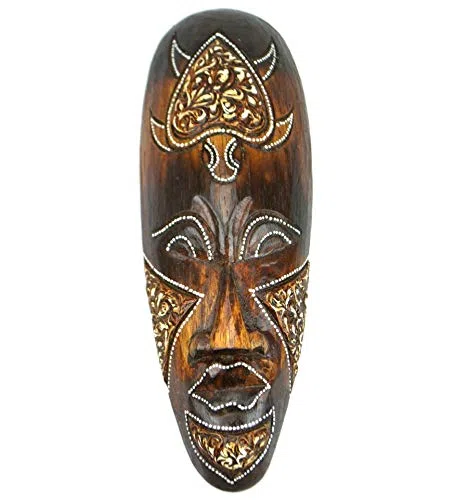 Maschera in legno 30 cm – , motivo tartaruga – Decorazione Etnica Chic stile africano.