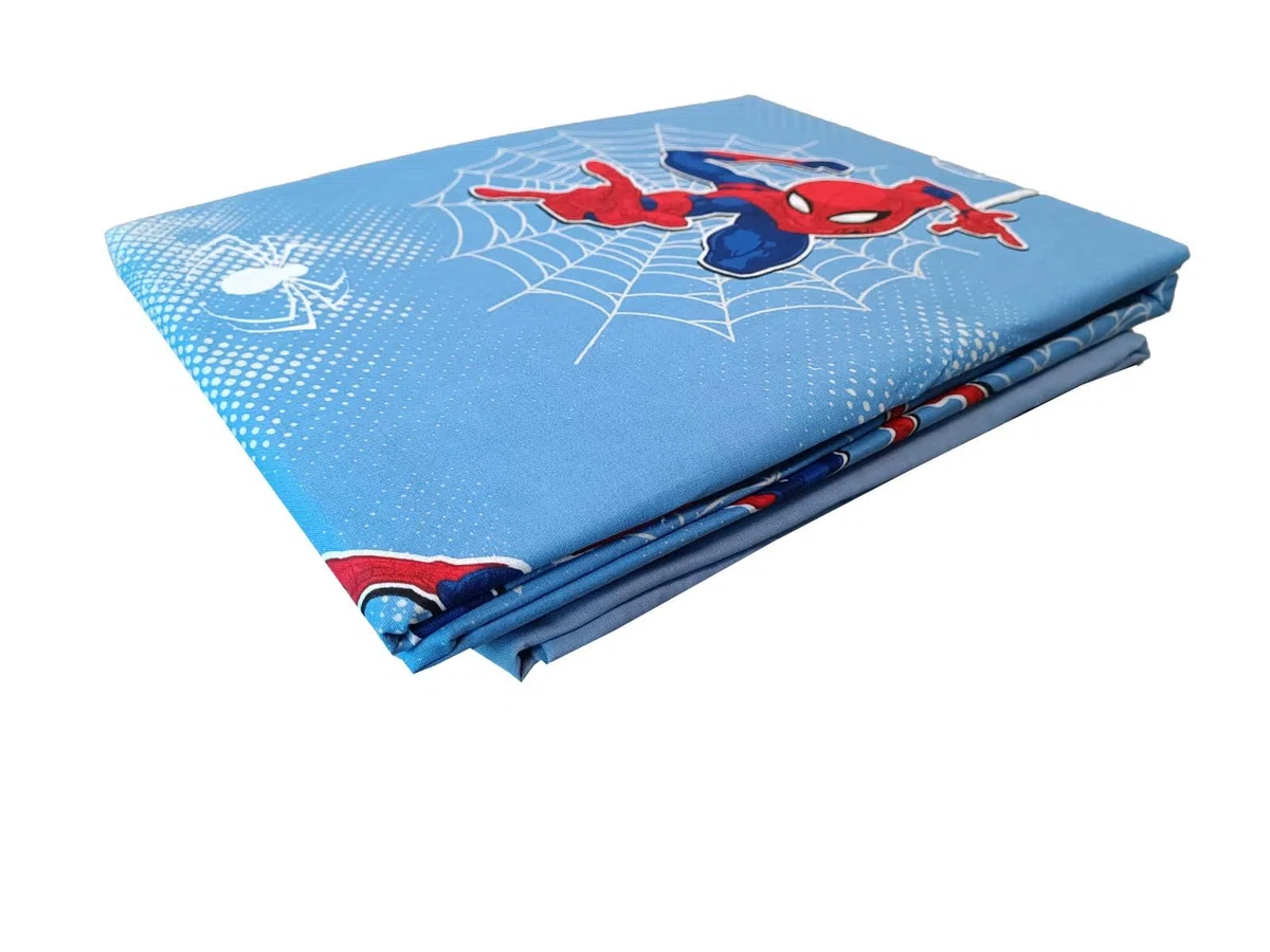 Set Lenzuola Letto Singolo Spiderman, Completo Letto, Lenzuolo Sopra, Lenzuolo Con Angoli, Federa, Blu, 100% Cotone, Prodotto Ufficiale