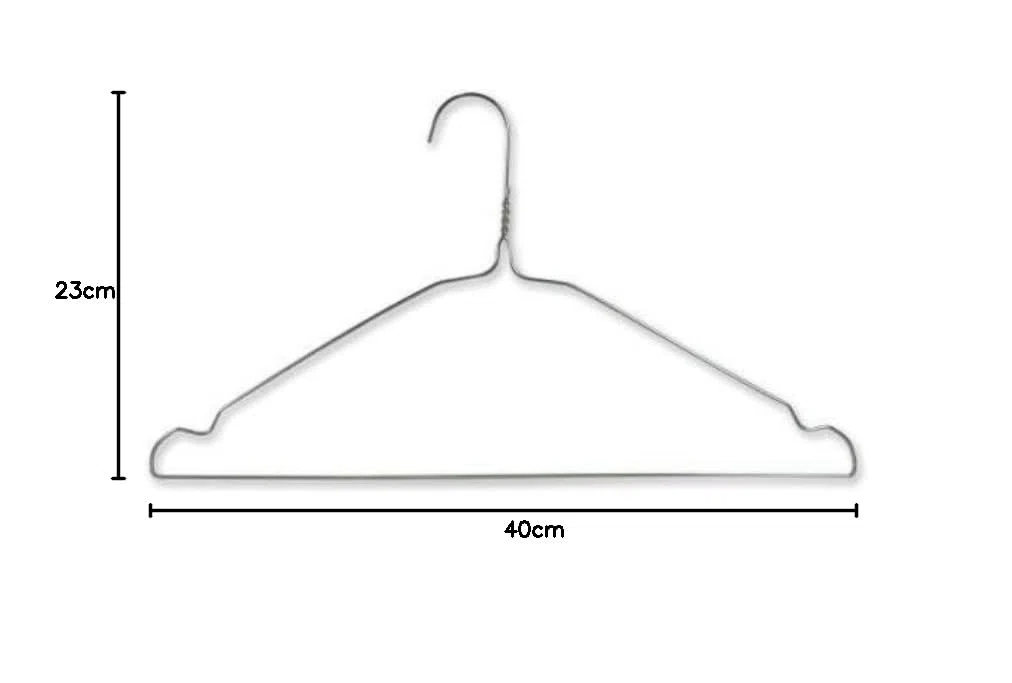 HANGERWORLD 100 Grucce per Lavanderia 40cm Salvaspazio in Metallo Cromato con Spalline con Scanalature