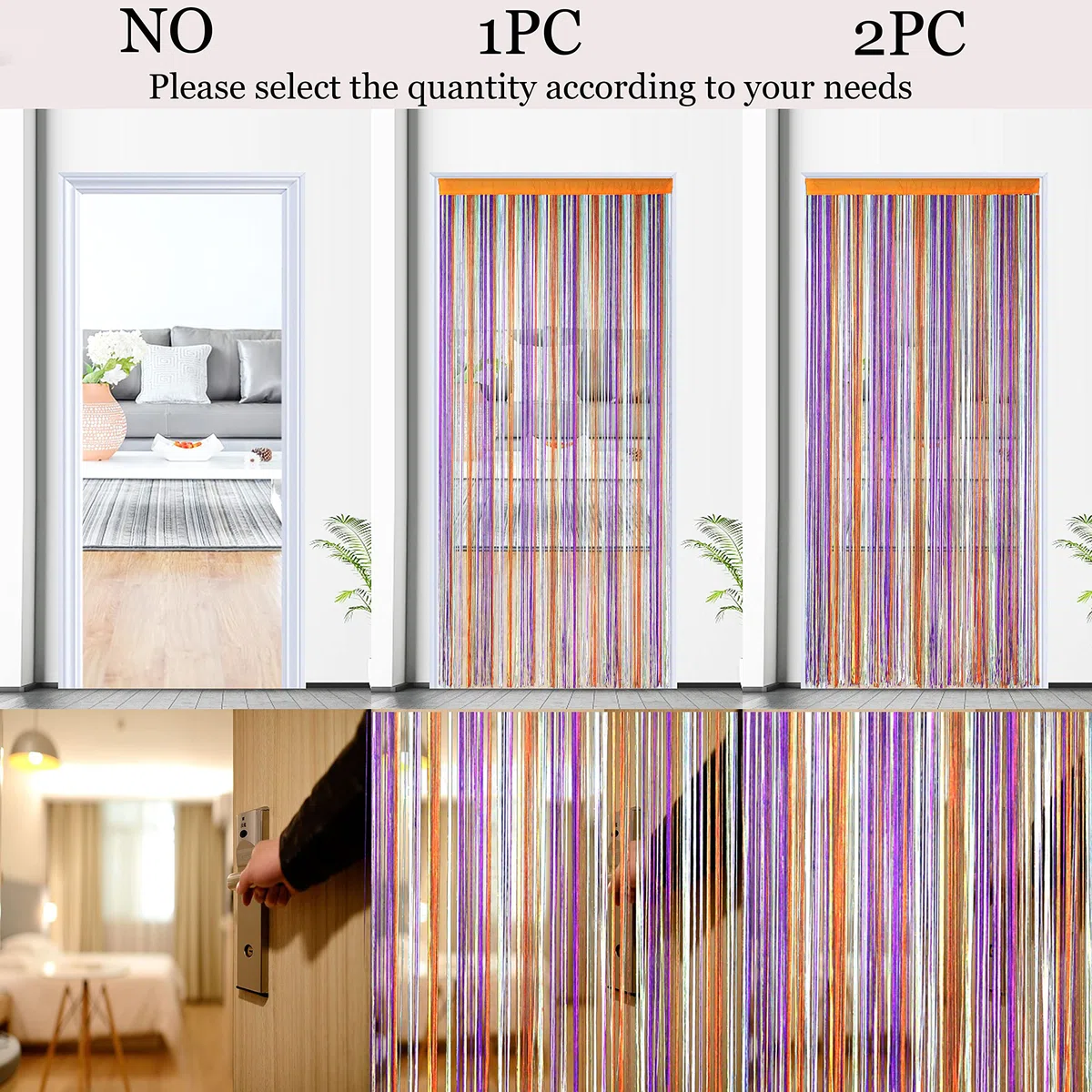 Tende per porte, zanzariere, per finestre, mosche, porte, decorazioni, divisori, pannelli, camera da letto, soggiorno, armadio, tende per porte (arcobaleno, 90 x 200 cm)