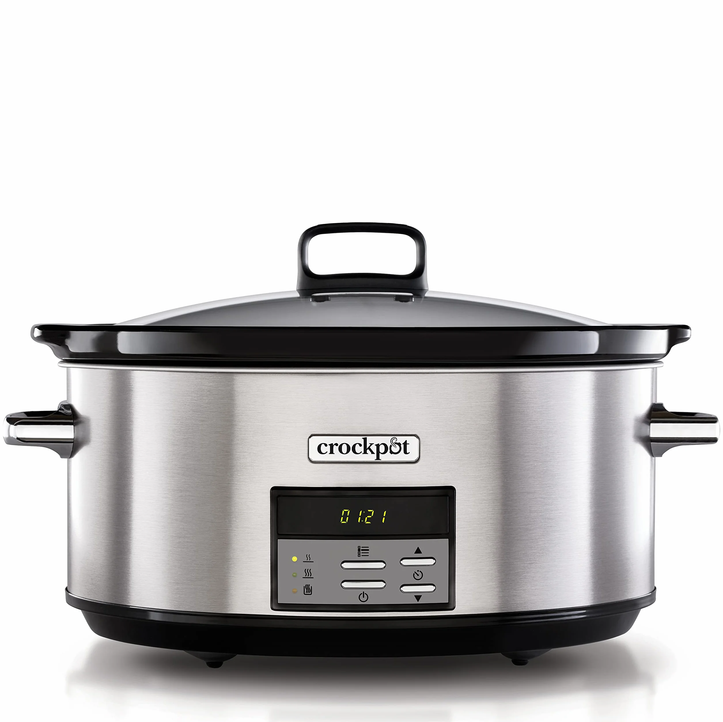 Crock-pot Pentola per Cottura Lenta, Slow Cooker, Extra Large 7.5 litri, fino a 10 Persone, Spegnimento Automatico, 2 Impostazioni Cottura e Funzione Warm automatica, 230 W, Ceramica, Argento