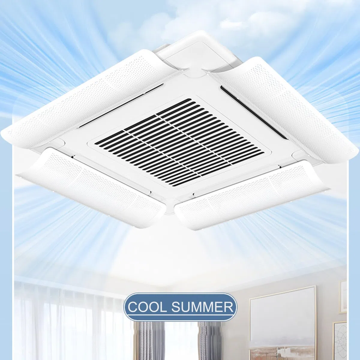 Central Air Conditioning Deflector, Ceiling Air Conditioner Wind Deflector, Prevent Direct Blow, Inclinazione Angle Adjustable, Installazione Facile (4 Pack)
