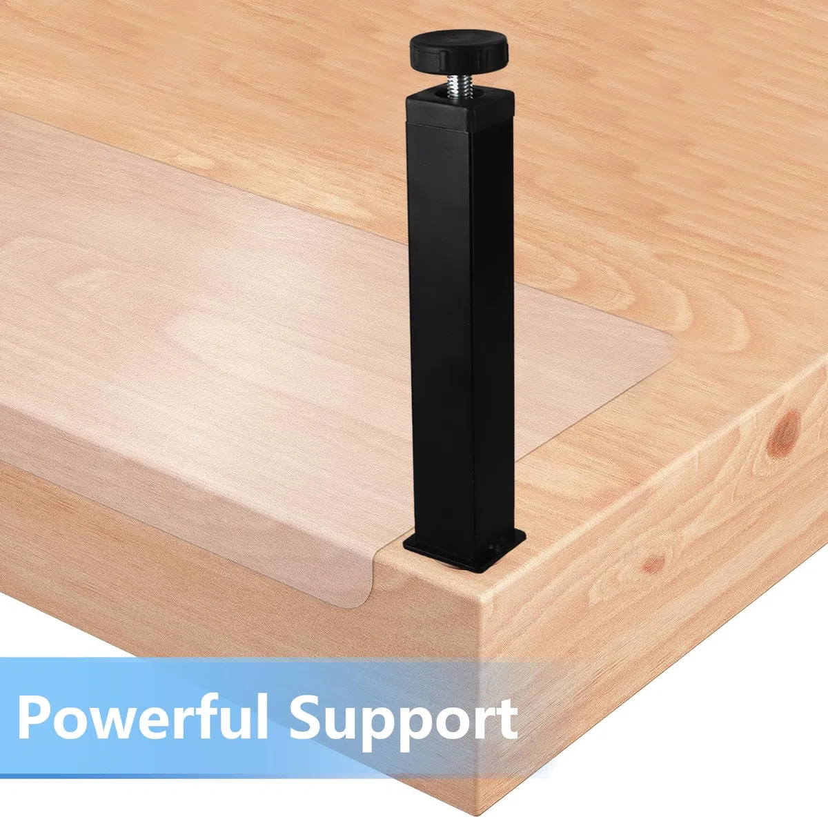 MIVIDE Piedi Letto Universali per Rete a Doghe 20~22cm Regolabili, Gambe per Letto in Metallo, Nero