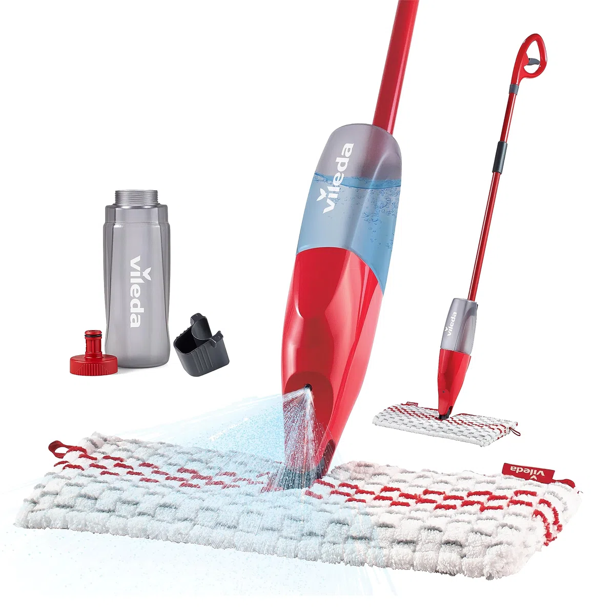 Vileda 1-2 Spray Max Mop 650 ML Mocio in microfibra con spruzzatore, mocio per pavimenti senza secchio, adatto a tutti i tipi di pavimenti, panno in microfibra riutilizzabile.