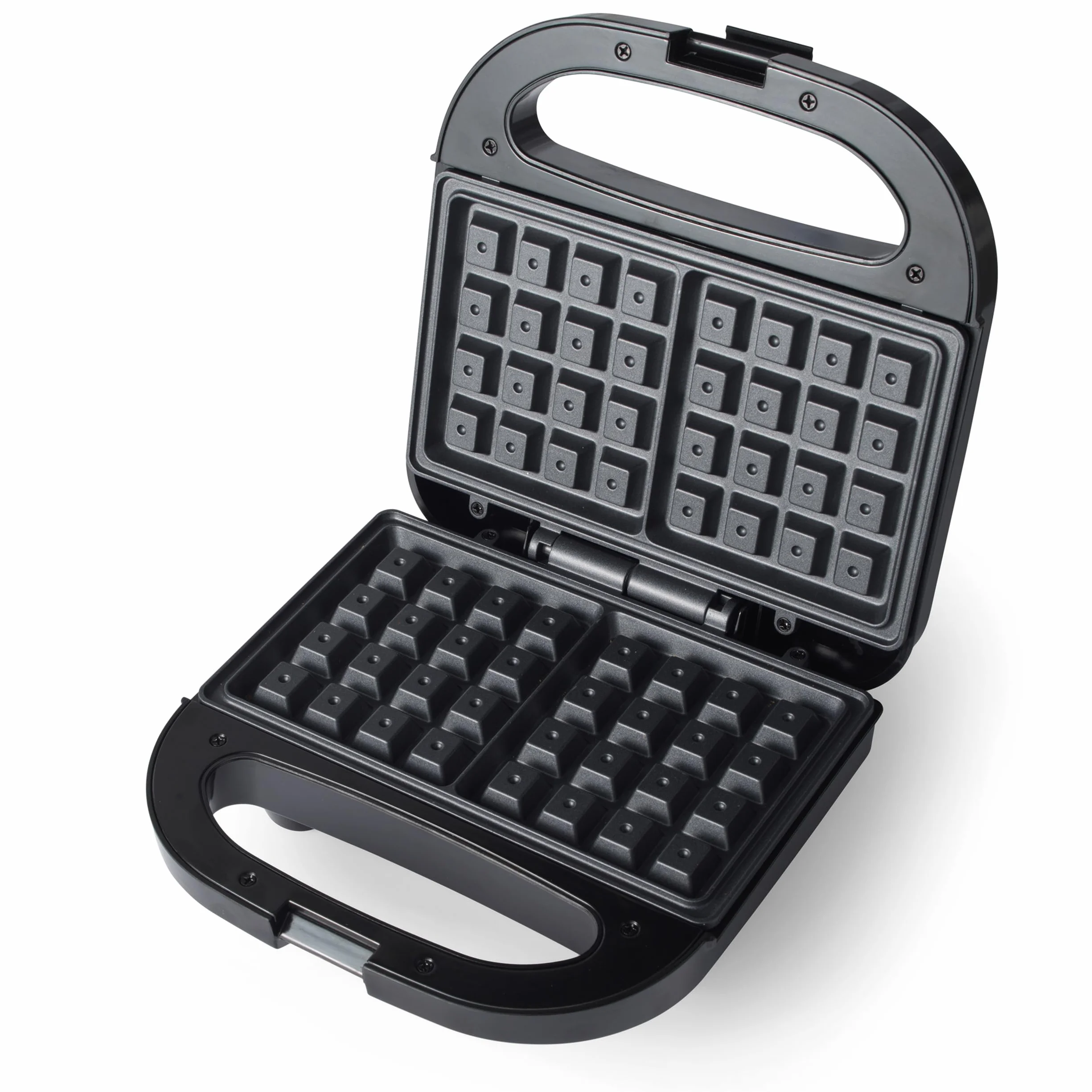 Progress EK5852P Macchina per Waffle doppia – Macchina per dessert elettrica, piastre da cucina antiaderenti, Ferro per waffles belga/americane, controllo automatico della temperatura, 750W