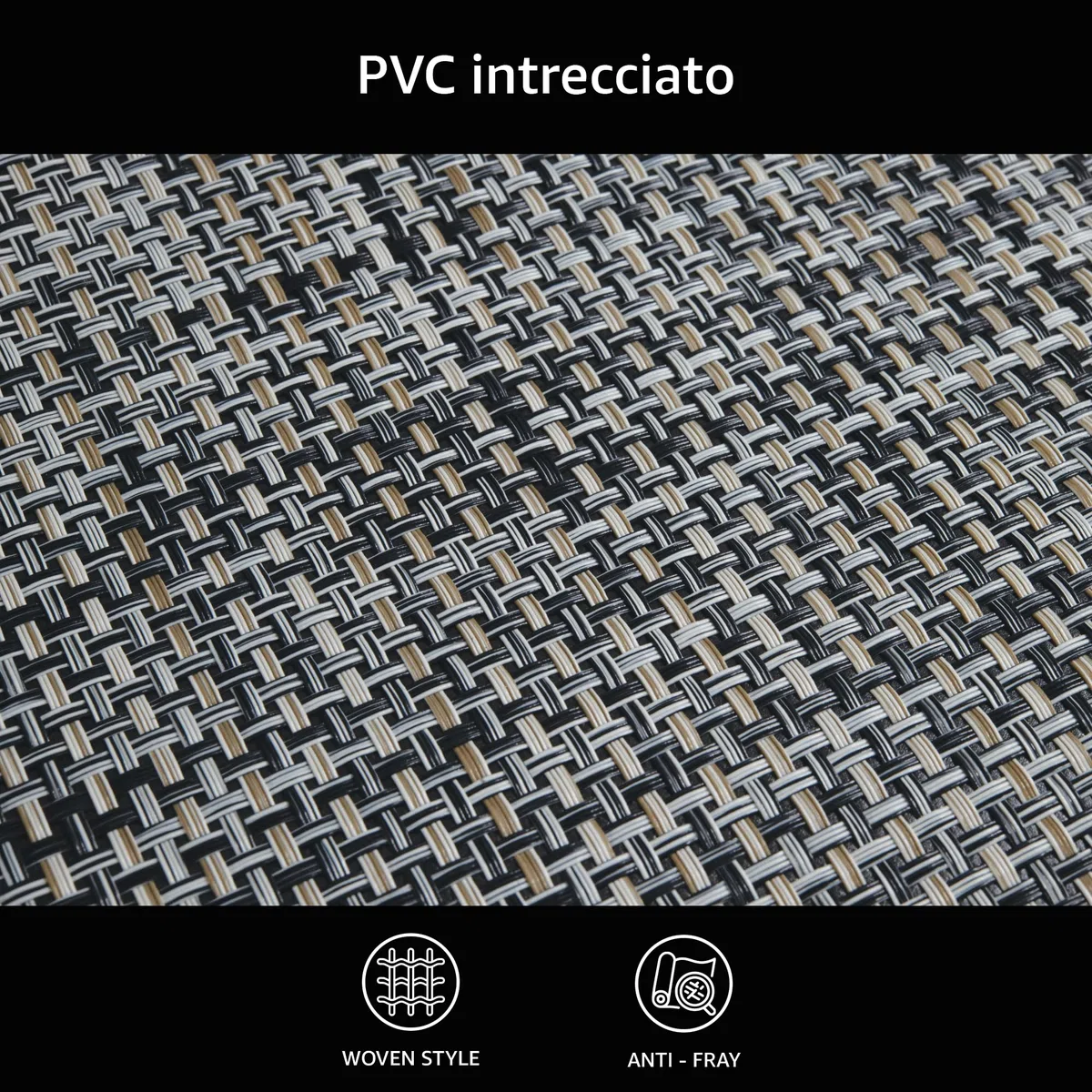 Comart - Tappeto Cucina Manhattan - Impermeabile - Antiscivolo - Antimacchia - PVC Intrecciato - Passatoia Effetto Metallico Cangiante - per Corridoio, Cucina e Bagno - Pumice Grey - 50x140 cm