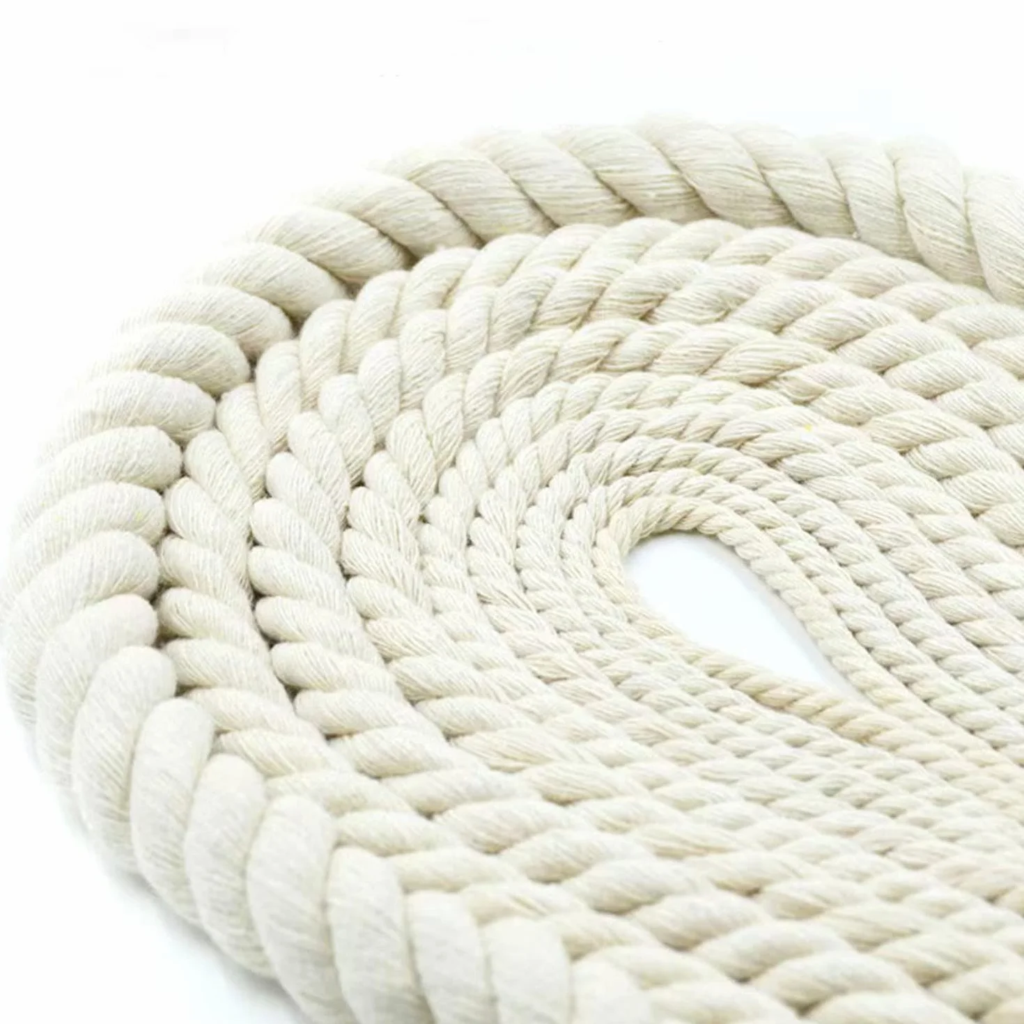 Corda di cotone spessa 20 mm e 10 m, bianca, macramè, cappio morbido, lazo, per decking, giardino, casa, fai da te, decorazione, kit per appendere piante, beige