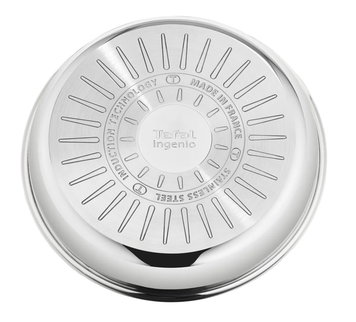 Tefal Emotion Ingenio - Set di 3 padelle ad induzione in acciaio inossidabile, misure 24/28 cm e un manico, colore argento