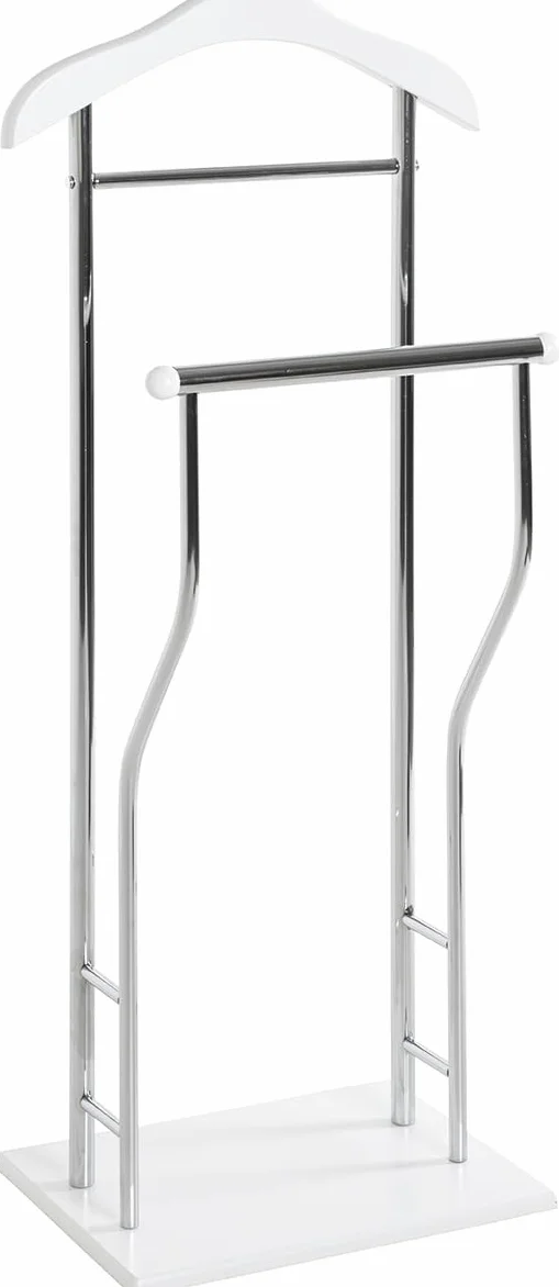HAKU Servo Muto da uomo cromo, bianco, MDF, metallo - Dim. L 45 cm x A 110 cm x P 30 cm, Stile Moderno