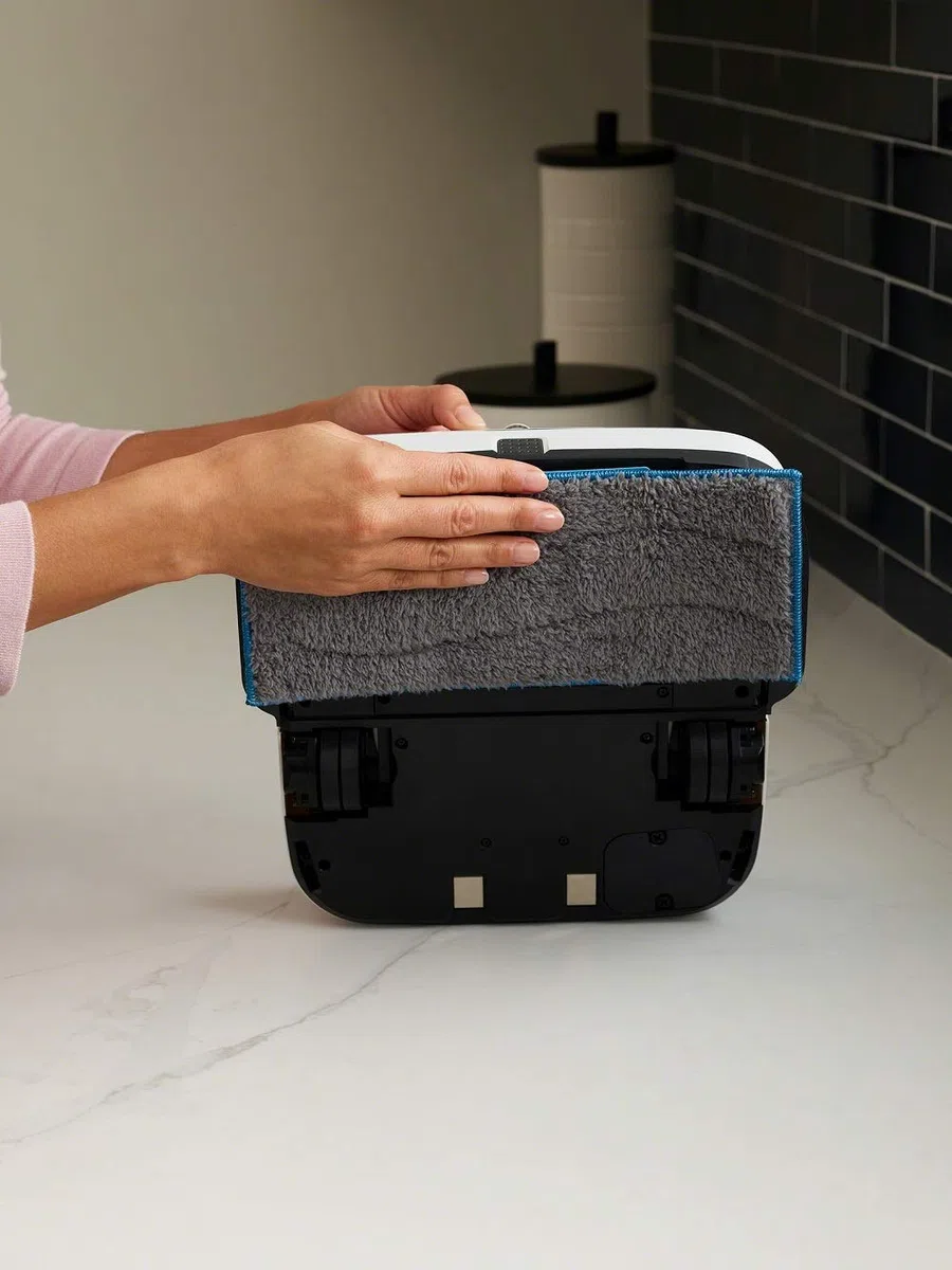 iRobot 4632812, Panni Lavabili Assortiti, 1 per Lavaggio ad Acqua e 1 per Pulizia a Secco, Riutilizzabili, Parti Originali, Compatibili con Braava Jet Serie m, Grigio