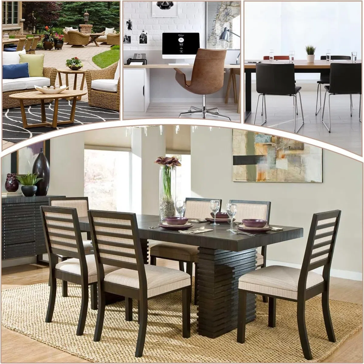 Cuscini per sedie da Cucina 40x40x8cm Cuscini per sedie da Esterno e da Interno, Schiuma ad Alta densità, Antiscivolo, Fodera Lavabile - Uso per Patio, Sala da Pranzo, Divano