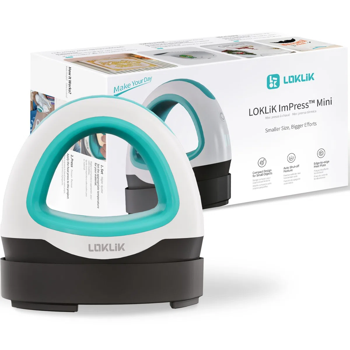 LOKLiK Mini Heat Press Blu Stampa Riscaldante Compatta Termoadesiva Stampa Tessile