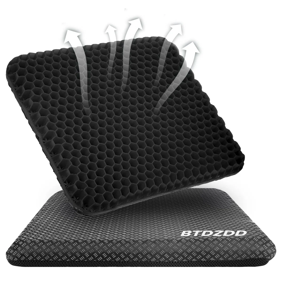 cuscino gel per sedia, Cuscino In Gel, Cuscino per Coccige, Cuscini per Sedie Traspiranti per Auto/Ufficio/Casa/Sedia a Rotelle (Nero, 43 * 39 * 4)