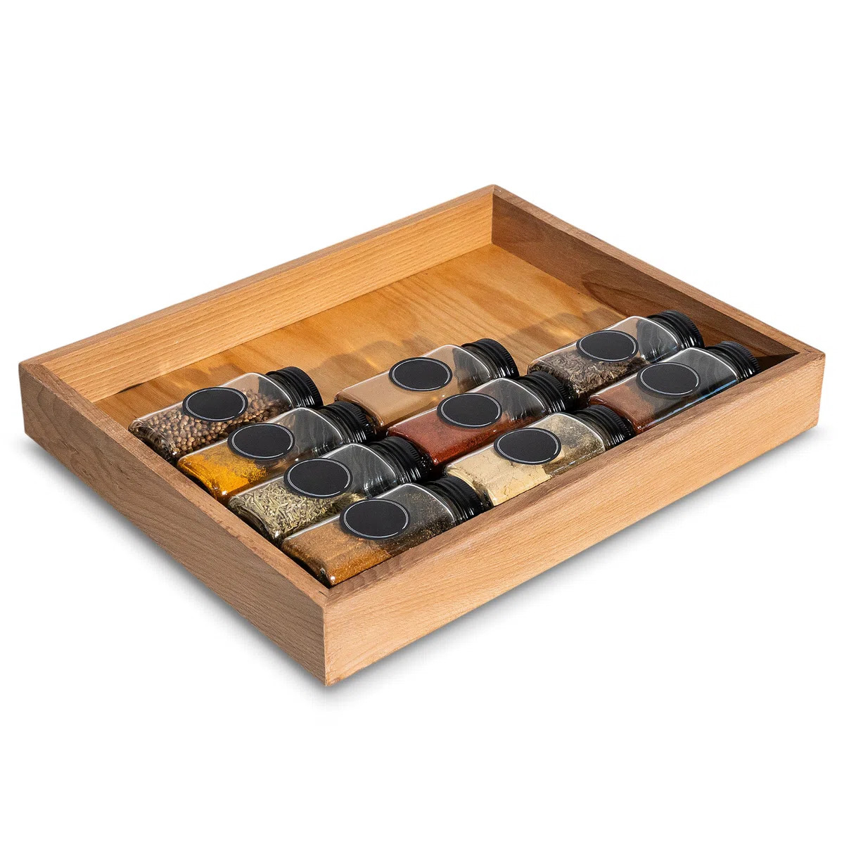 Creative Deco Scatola in Legno Portaoggetti | 36 x 28 x 5 Cm | Cassetta per Organizzazione | Legno di Faggio | Vassoio per Piccoli Oggetti, Costosi, Spezie, Oggetti di Valore