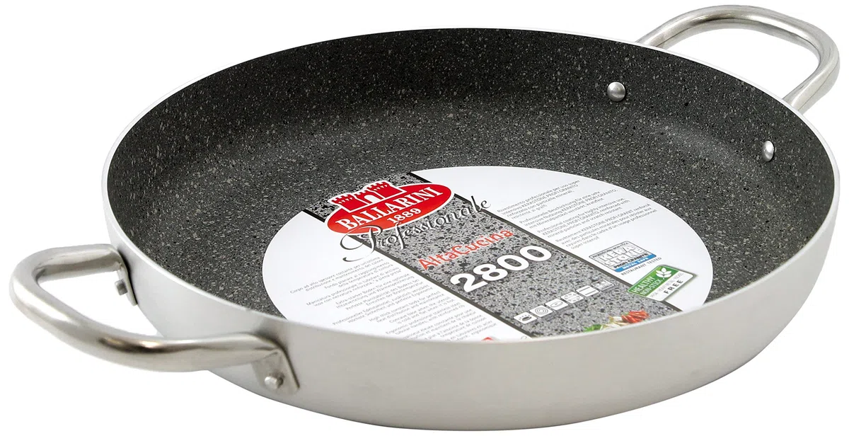 BALLARINI Tegame con rivestimento antiaderente, Alluminio ad alto spessore, Con 2 manici, Diametro 36 cm, Grigio, 2800