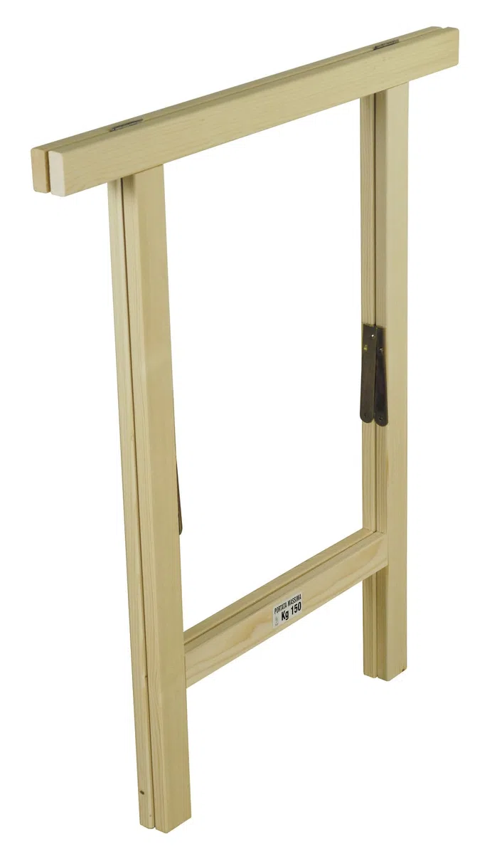 Del Fabbro Coppia Cavalletti da Lavoro Legno Faggio – Supporti Resistenti per Banco Lavoro e Fai da Te – Cavalletti Professionali (80x80 cm)