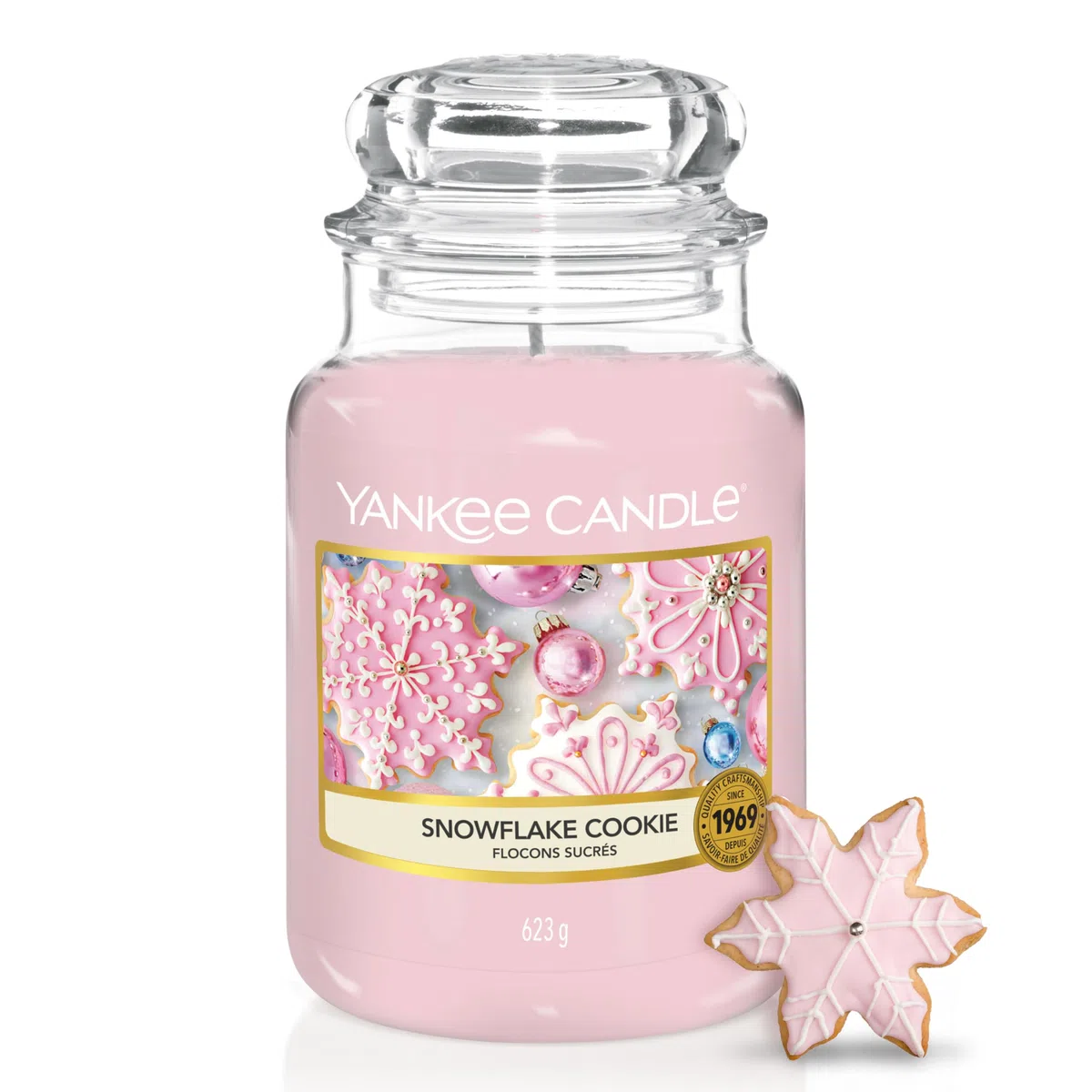 Yankee Candle Candela profumata in giara grande | Biscotto del fiocco di neve | Durata Fino a 150 Ore | Regali perfetti per le donne