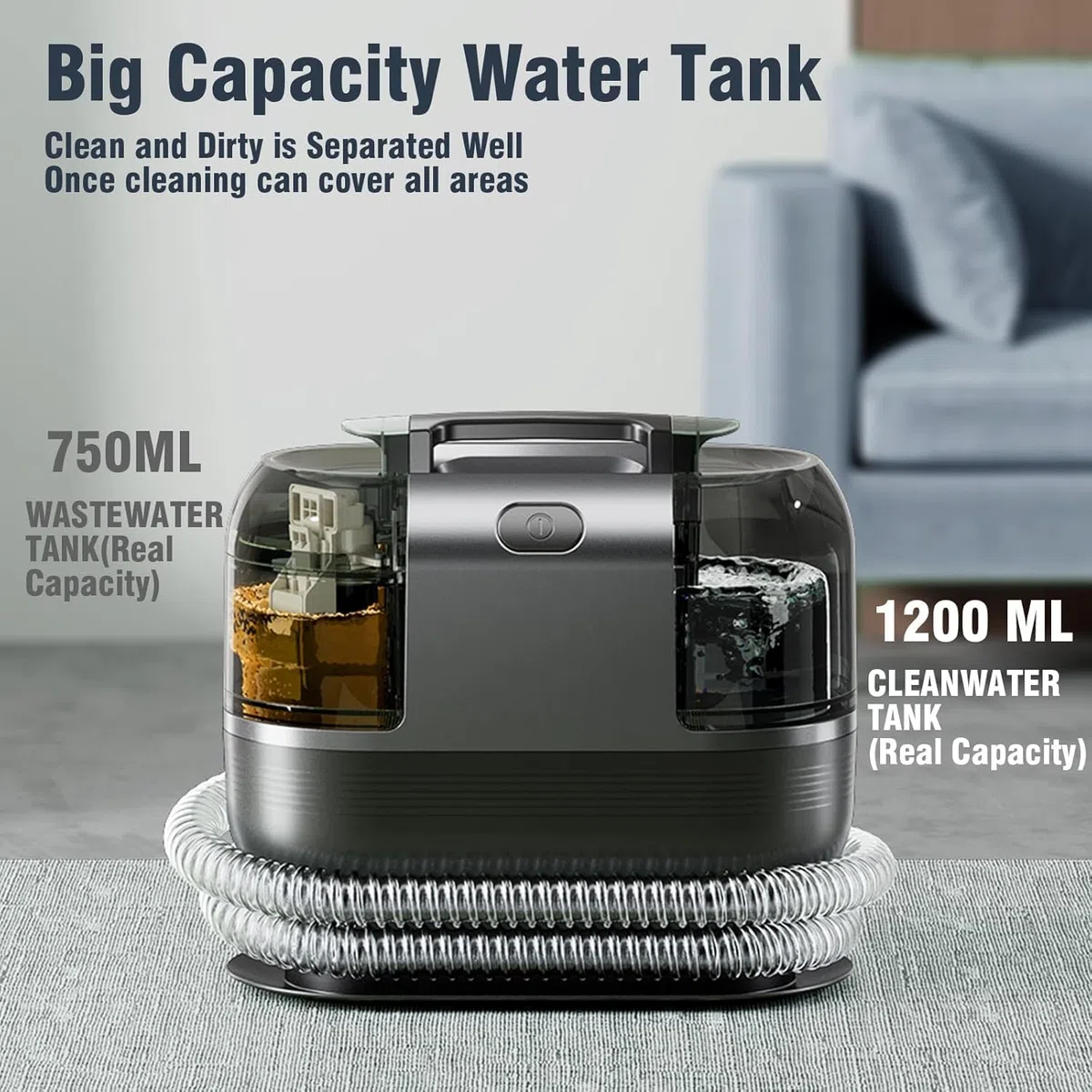 Pulitore per Tappeti 22 Kpa 600 W - Aspirapolvere Bagnato per Tappezzeria, Macchine e Divani
