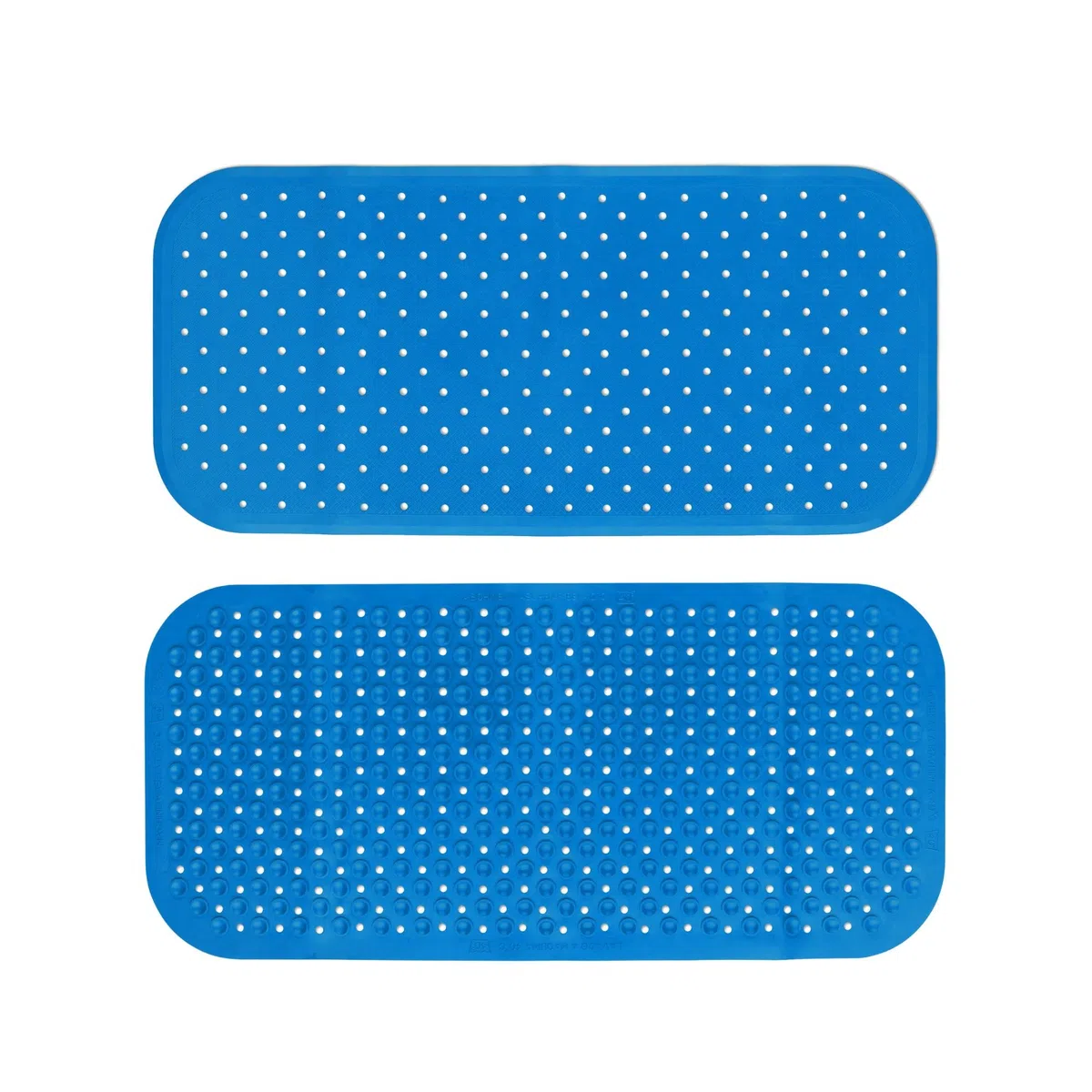 Tappetino antiscivolo per vasca da bagno, 76 x 34 cm, in gomma naturale FSC, 100% BPA + PVC, colore: blu petrolio
