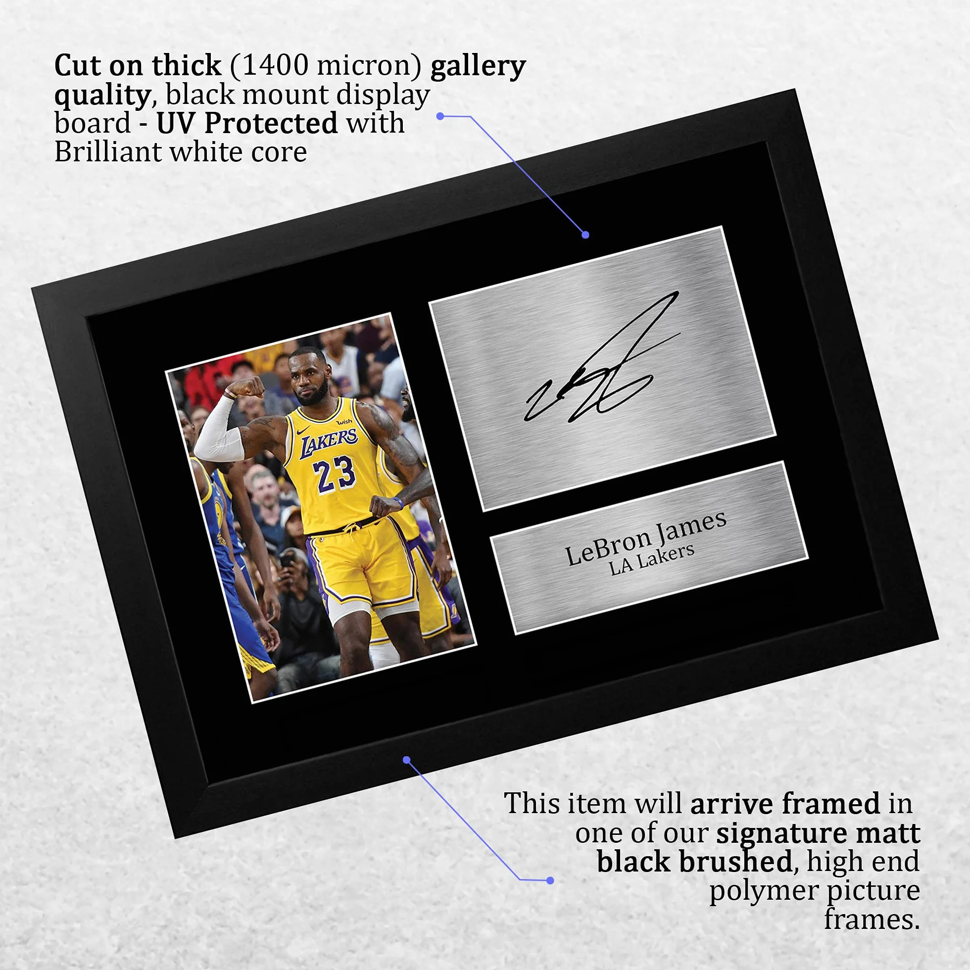 HWC Trading - Stampa autografata con immagine di Lebron James Los Angles Lakers Gifts per i fan di basket Memorabilia – A4