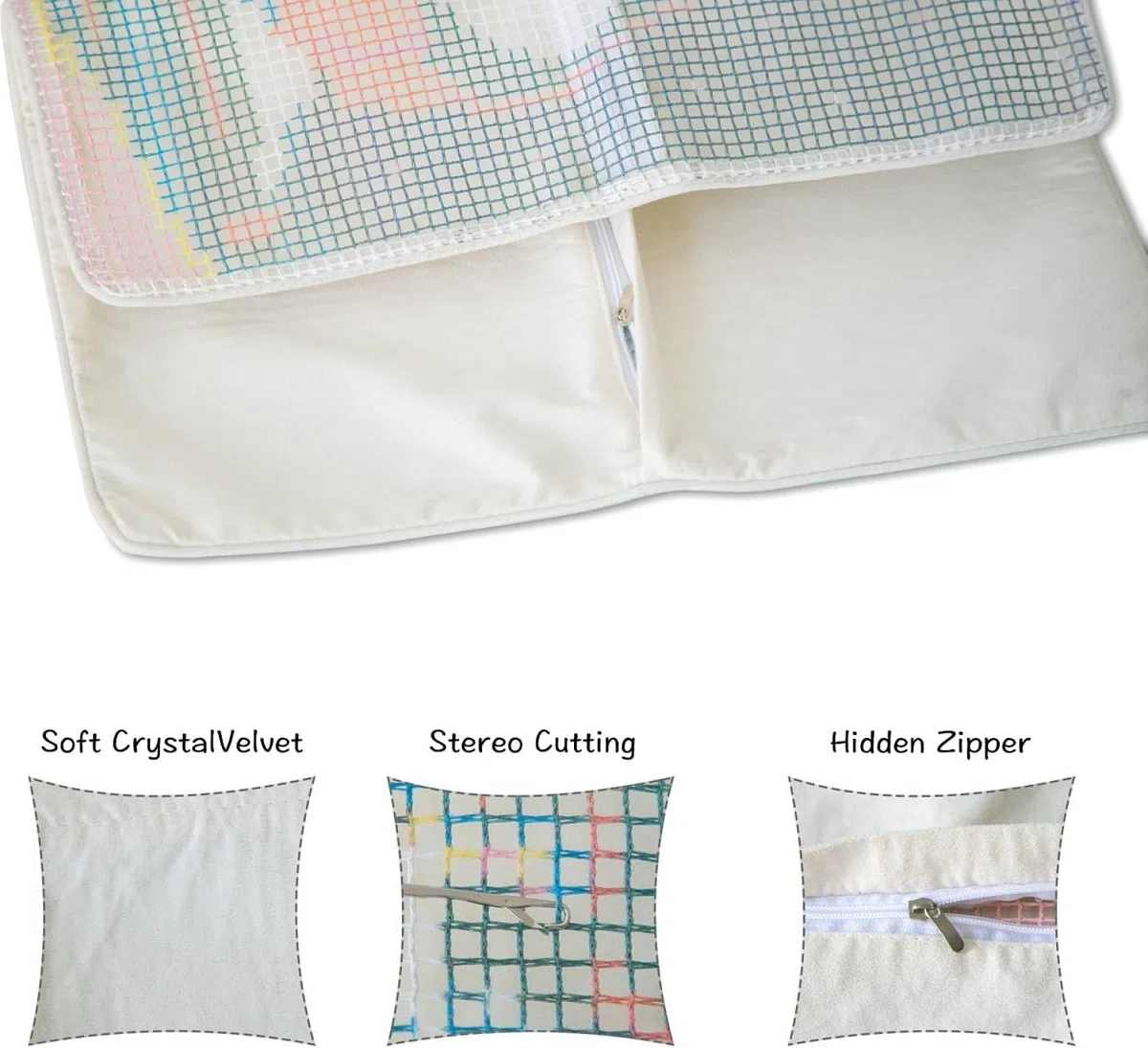 Kit Gancio di Tappeto DIY appeto per Uncinetto, kit di federe per cuscino con gnomo e gancio fai da te,kit per ricamo a punto croce,Christmas Latch Hook Pillow Kits 43x43cm