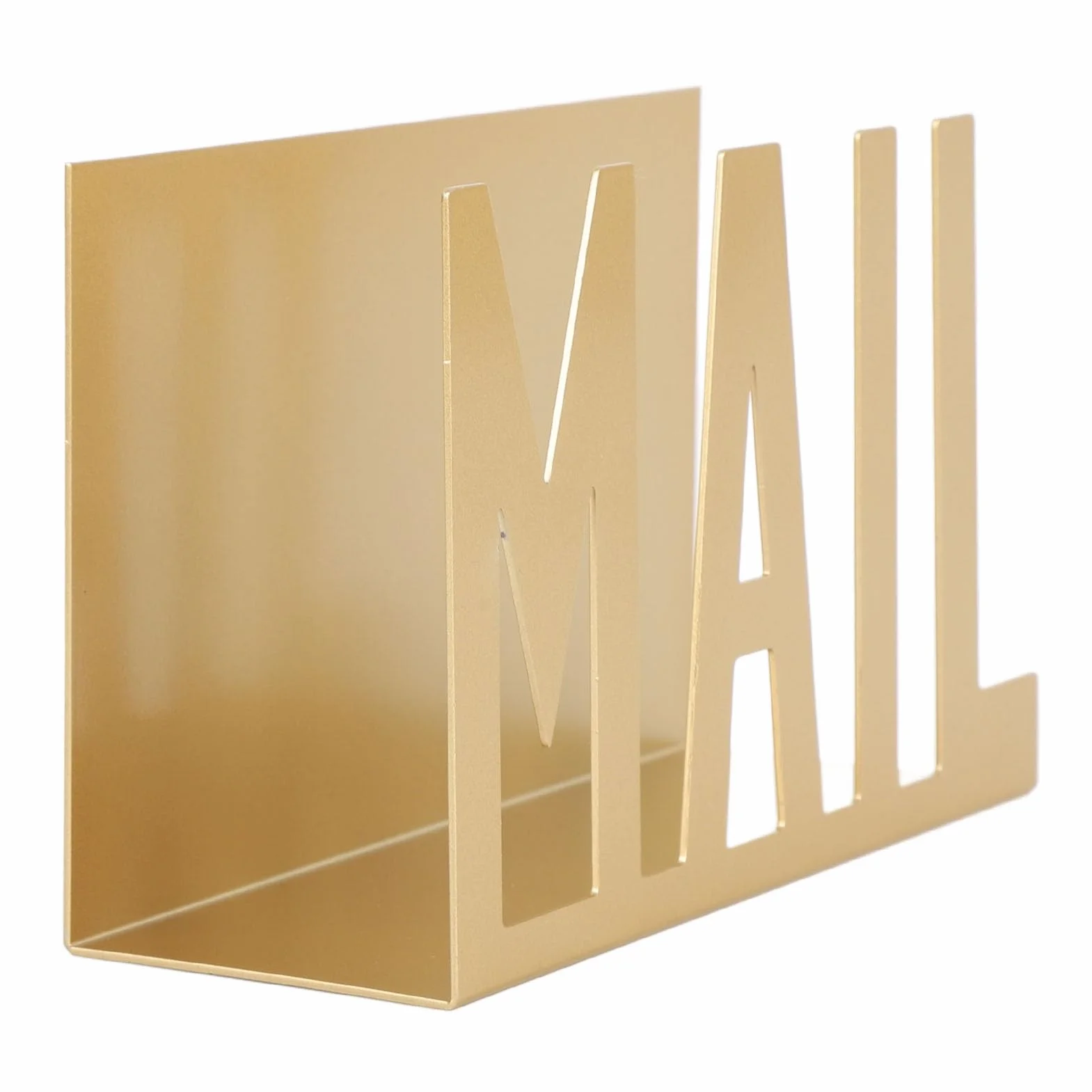 Portaposta in Metallo per Scrivania, Elegante Portaposta da Tavolo Dal Design Cavo per Fatture, Lettere, Documenti, Ideale Come Inaugurazione della Casa, Regali di Nozze (GOLD)