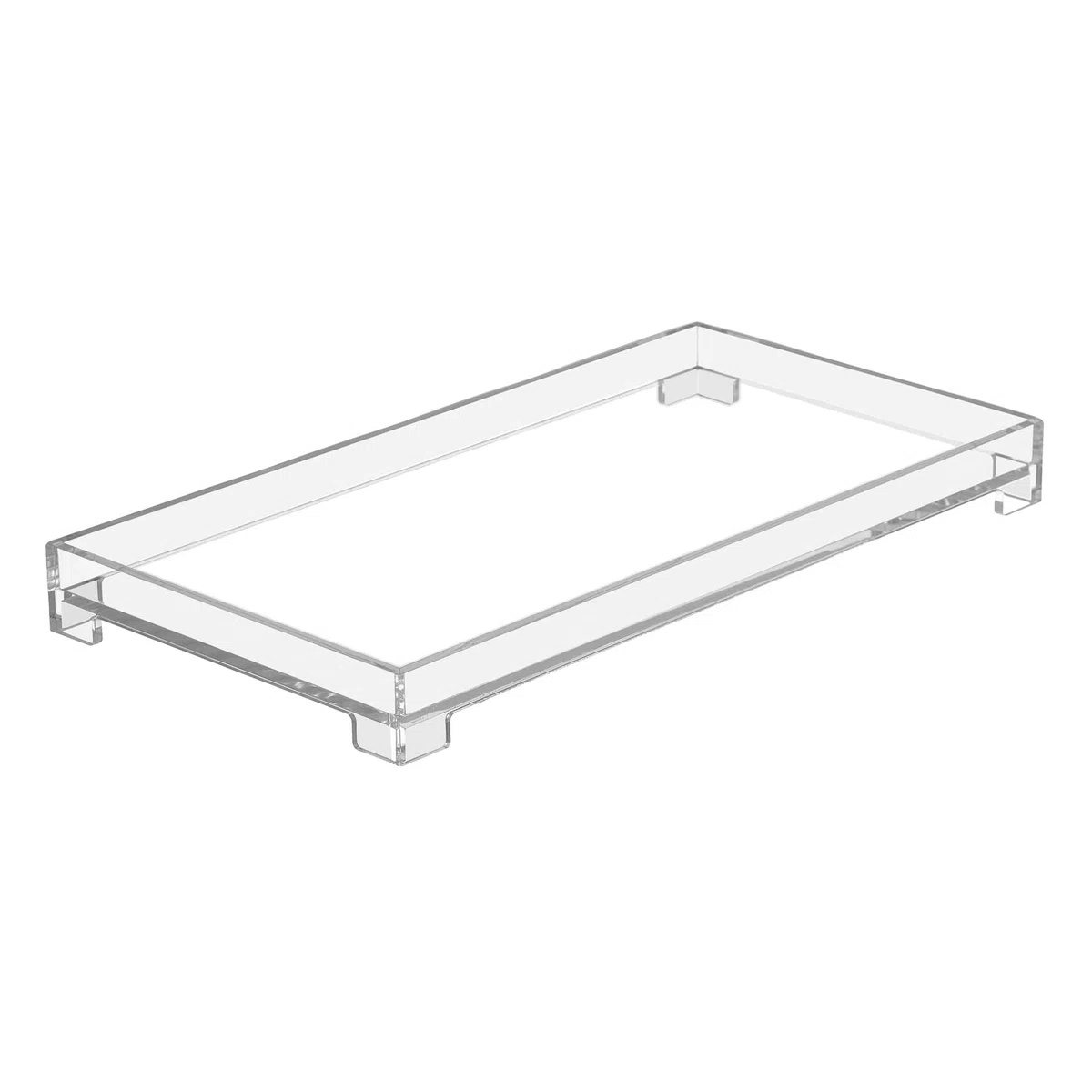 Vassoio da bagno Vanity, rettangolare, in acrilico, decorativo, organizer (grande, trasparente)