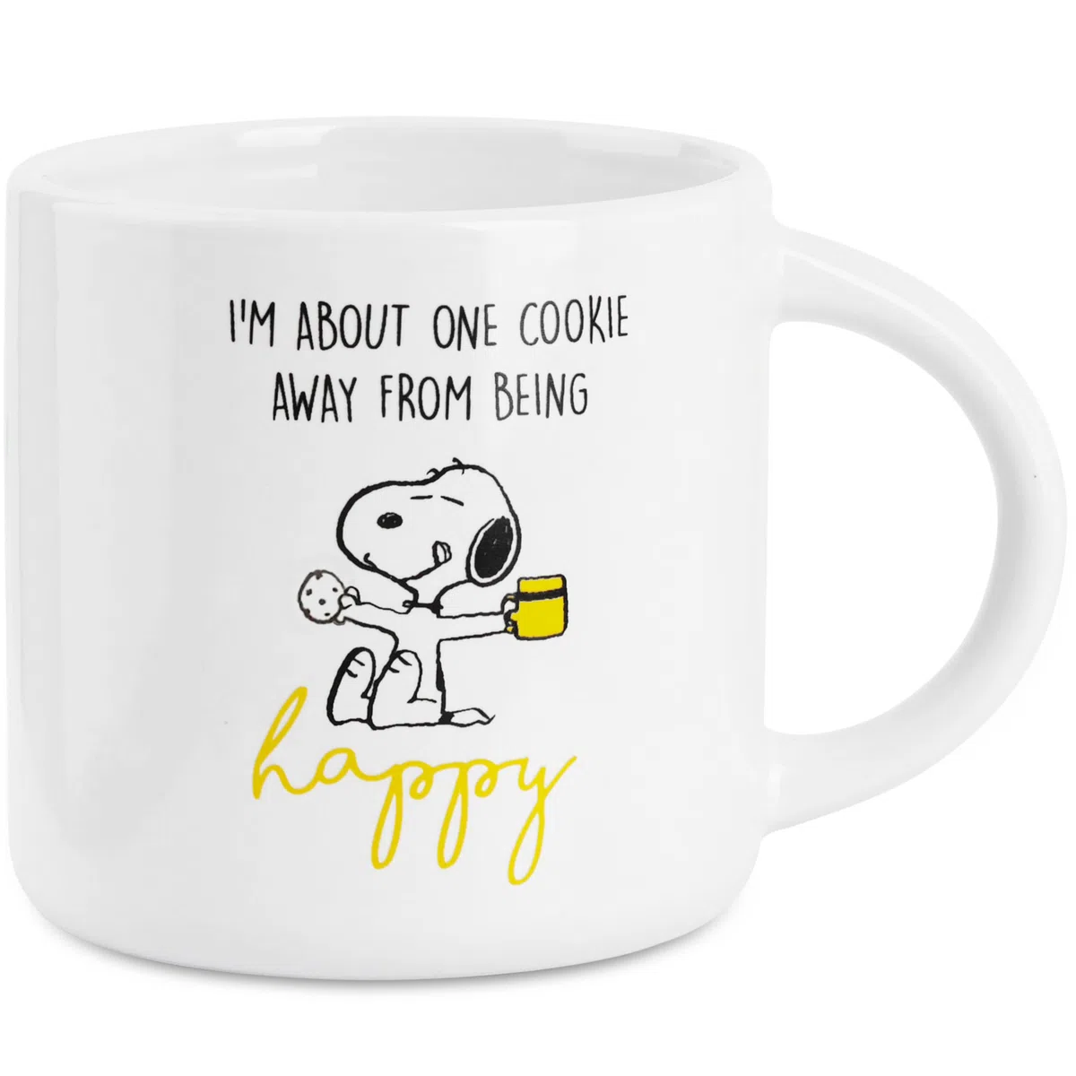Peanuts Snoopy Tazza Caffe o Tazze Cappuccino, Carina Tazza in Ceramica per Donne Adolescenti, Regalo per Ufficio Donna (Caffè Bianco/Giallo 400ml)