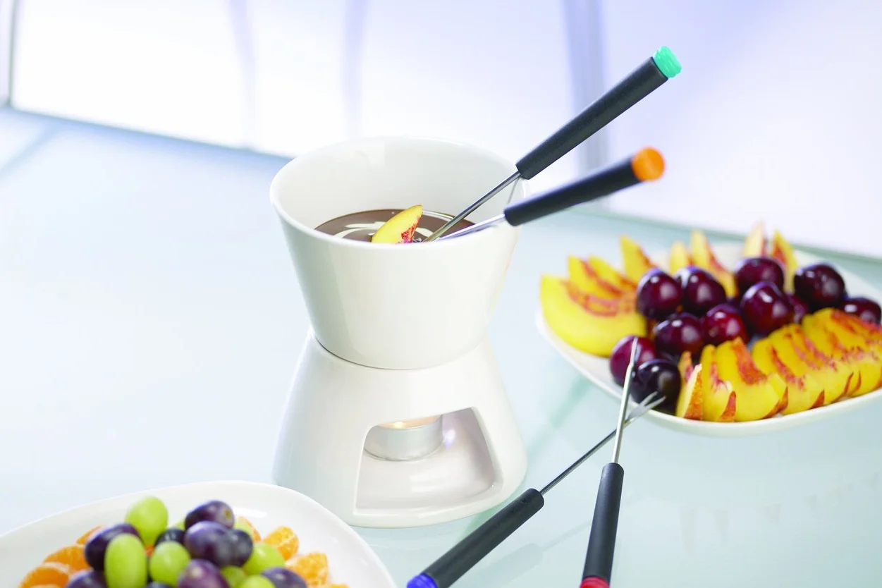 Kitchen Craft Set fonduta al cioccolato con quattro forchette