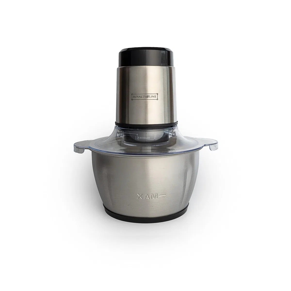 ROYALTY LINE, Tritatutto Multifunzione 300W RLMCE3003418, Ciotola in Acciaio Inox da 1,8 L, 2 Velocità, 4 Lame Affilate, Ideale per Carne, Verdura e Frutta, Facile da Pulire, Design ergonomico