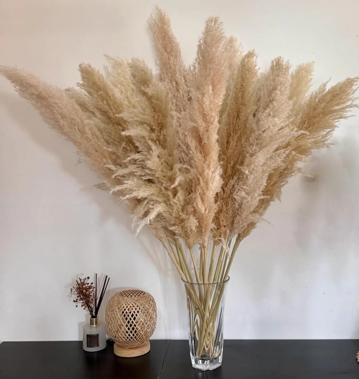 15 pezzi 100 cm di grande erba di pampa, bouquet di fiori secchi naturali e soffici erba di Pampa XXL, decorazione per la casa bohémien, decorazione da parete, tavolo, matrimonio, camera da letto