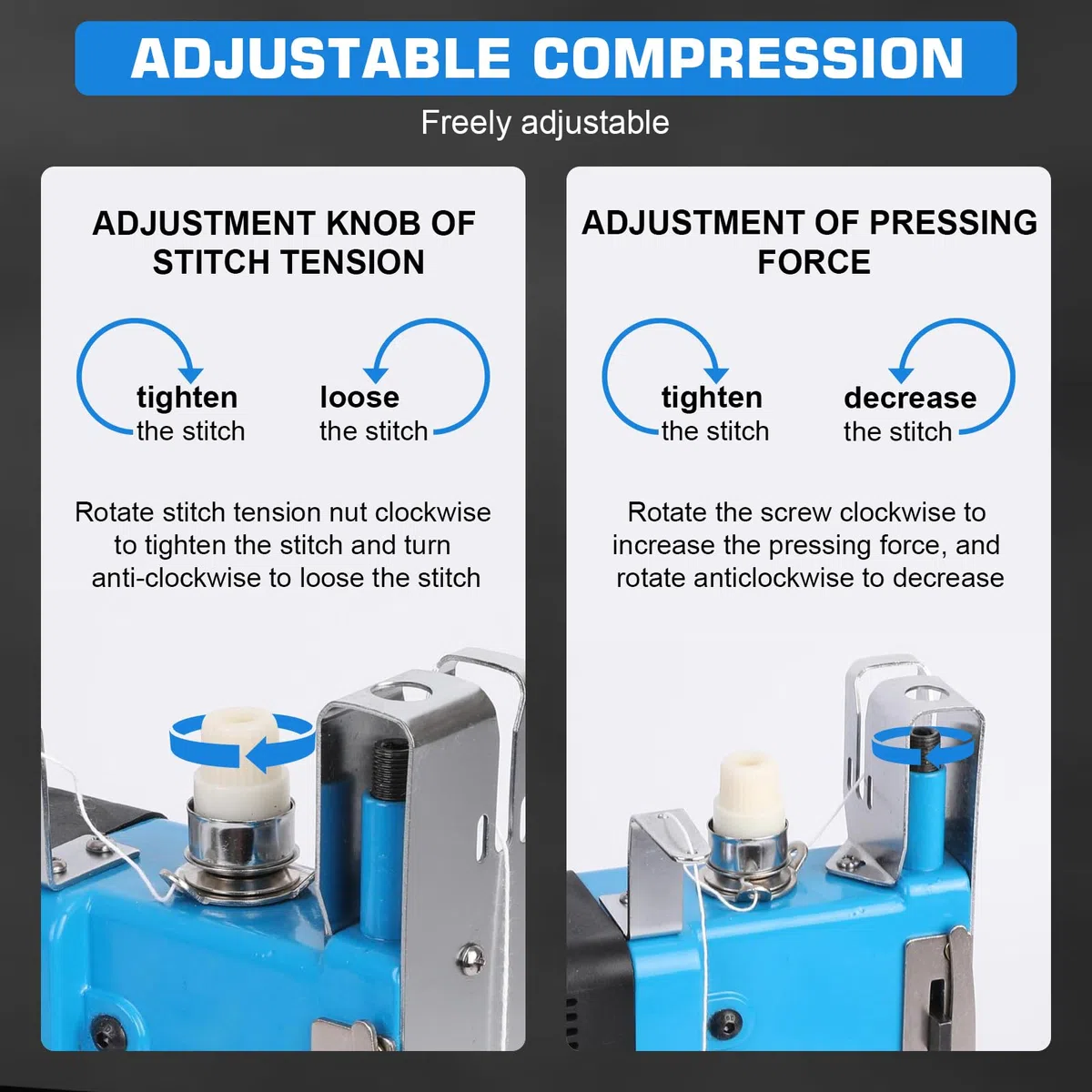 Macchina da Cucire Portatile Compatibile con Batteria Makita 18V, Macchina da Cucire per Sacchi, Cucitrice Portatile per Tessuti Closer Stitcher per Sacchetti di Sacco, Tessuto (Batteria non inclusa)