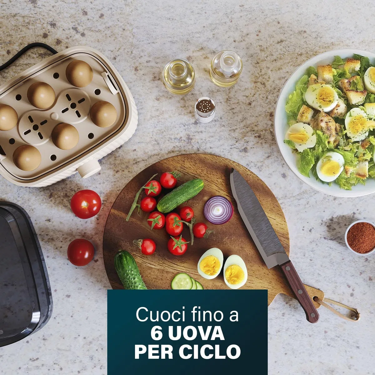 Princess Cuociuova, Capacità 6 Uova, 300W, Misurino per Uova Sode/Morbide, Spegnimento Automatico, BPA Free, Coperchio con Vapore, Vassoio Removibile, Facile da Pulire, 262047