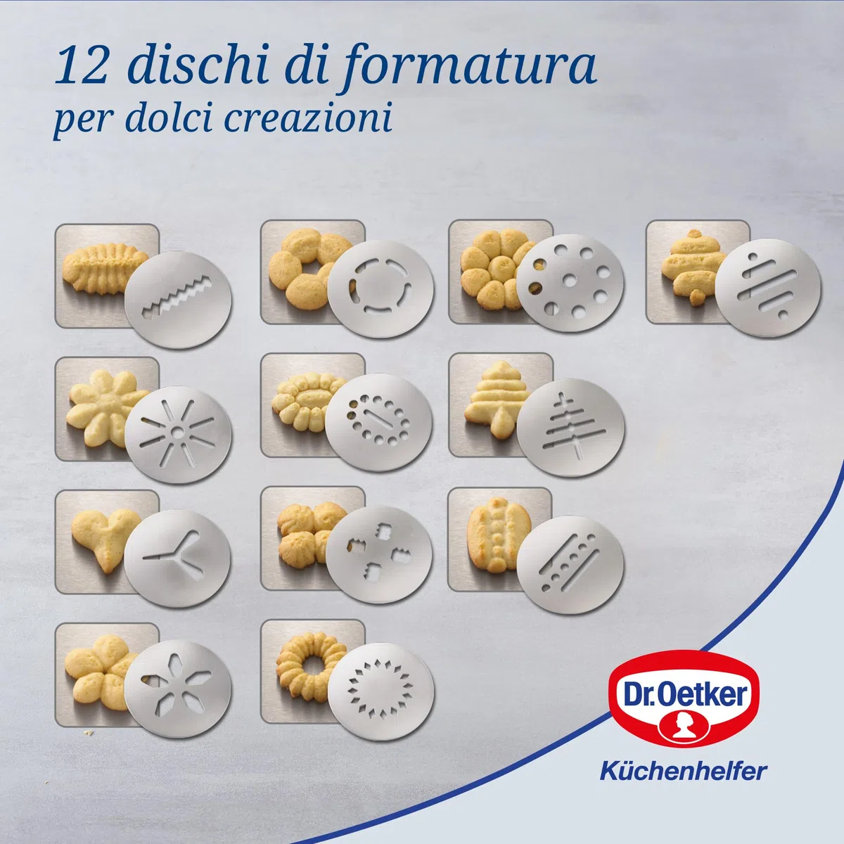 Dr. Oetker Pressa Sparabiscotti con 12 formine Linea Profi