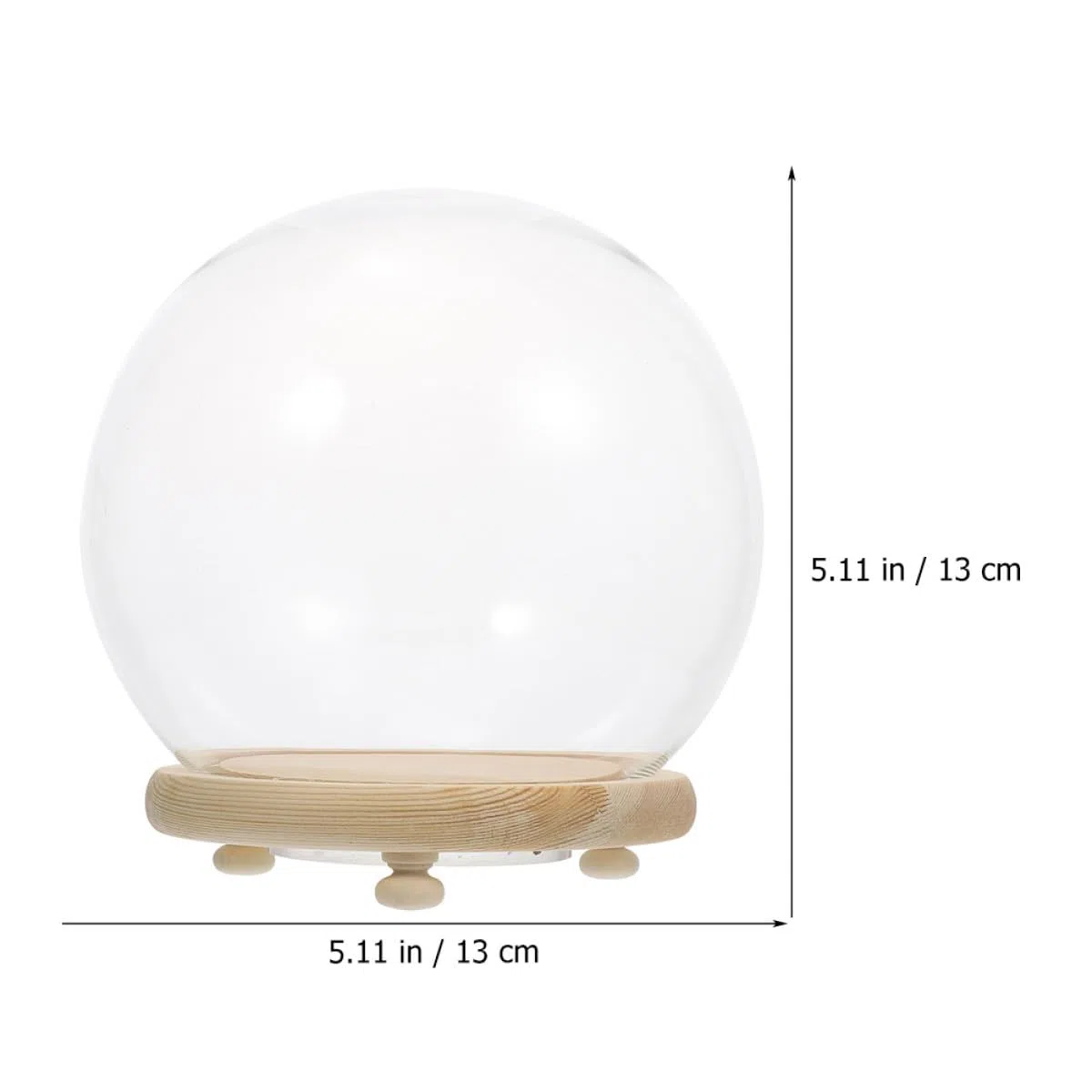 Cupola in Vetro Trasparente Base in Legno per Fiori Conservati e Micro Paesaggi Luminosi, Decorazione da Tavolo per Casa, Negozio e Caffetteria, Copertura Antispolvero per Piante