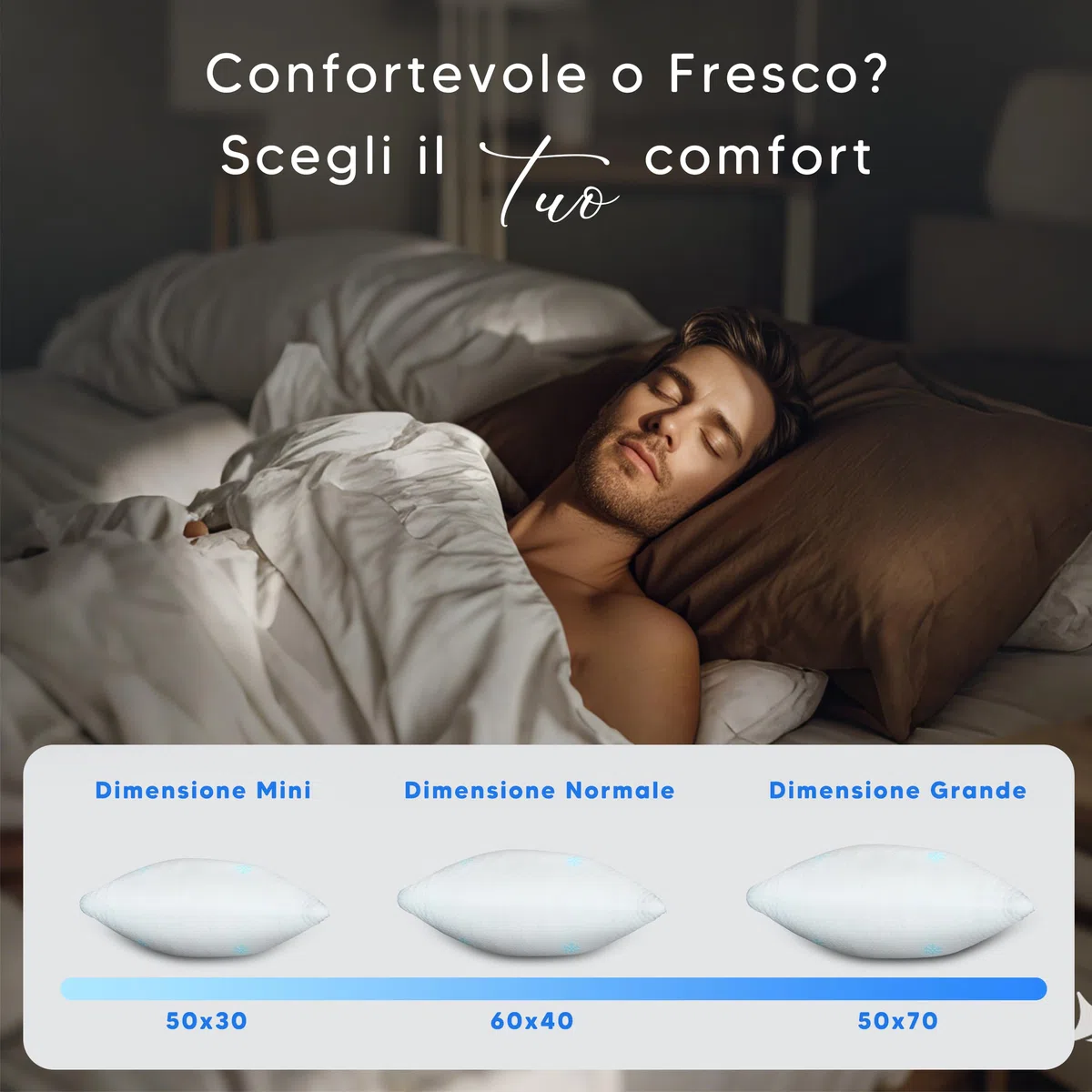 Cuscino Cervicale Memory Foam - Regolabile Cuscino Ortopedico con Schiuma Frantumata per Dormire, Supporto Ergonomico Guanciale Letto Anti Dolore e Antirussamento, Federa Lavabile 60x40 cm